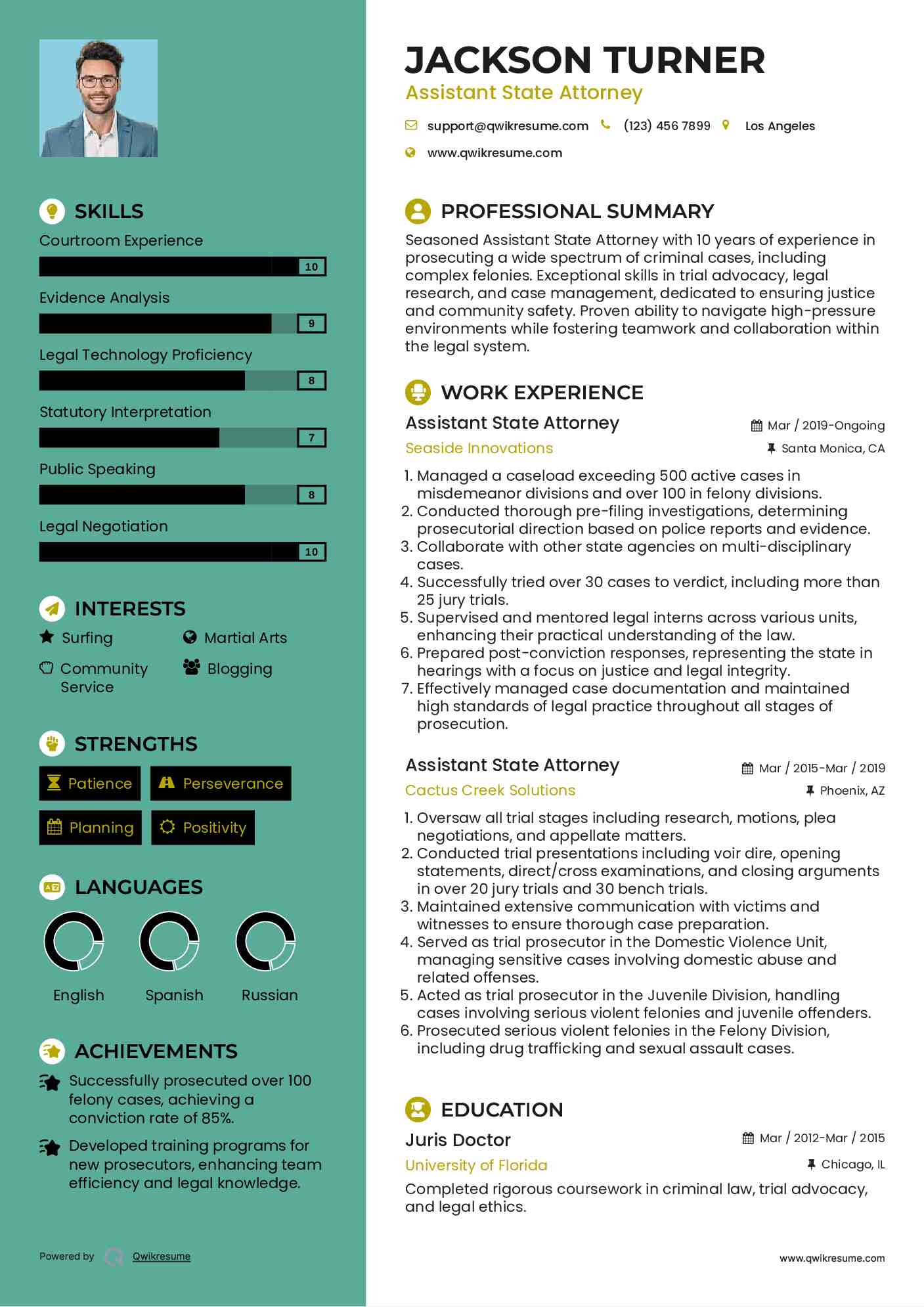Assistant State Attorney Resume Model