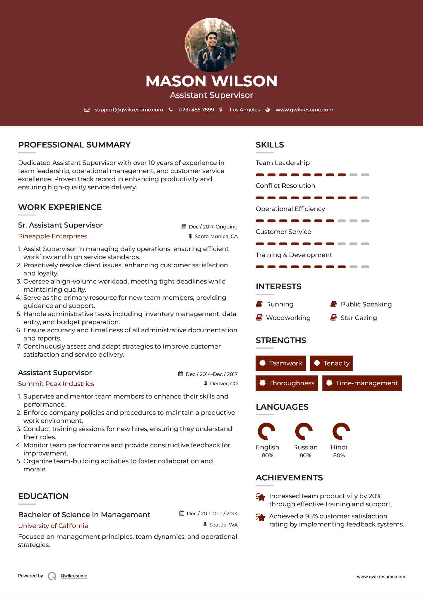 assistant-supervisor-resume-samples-qwikresume