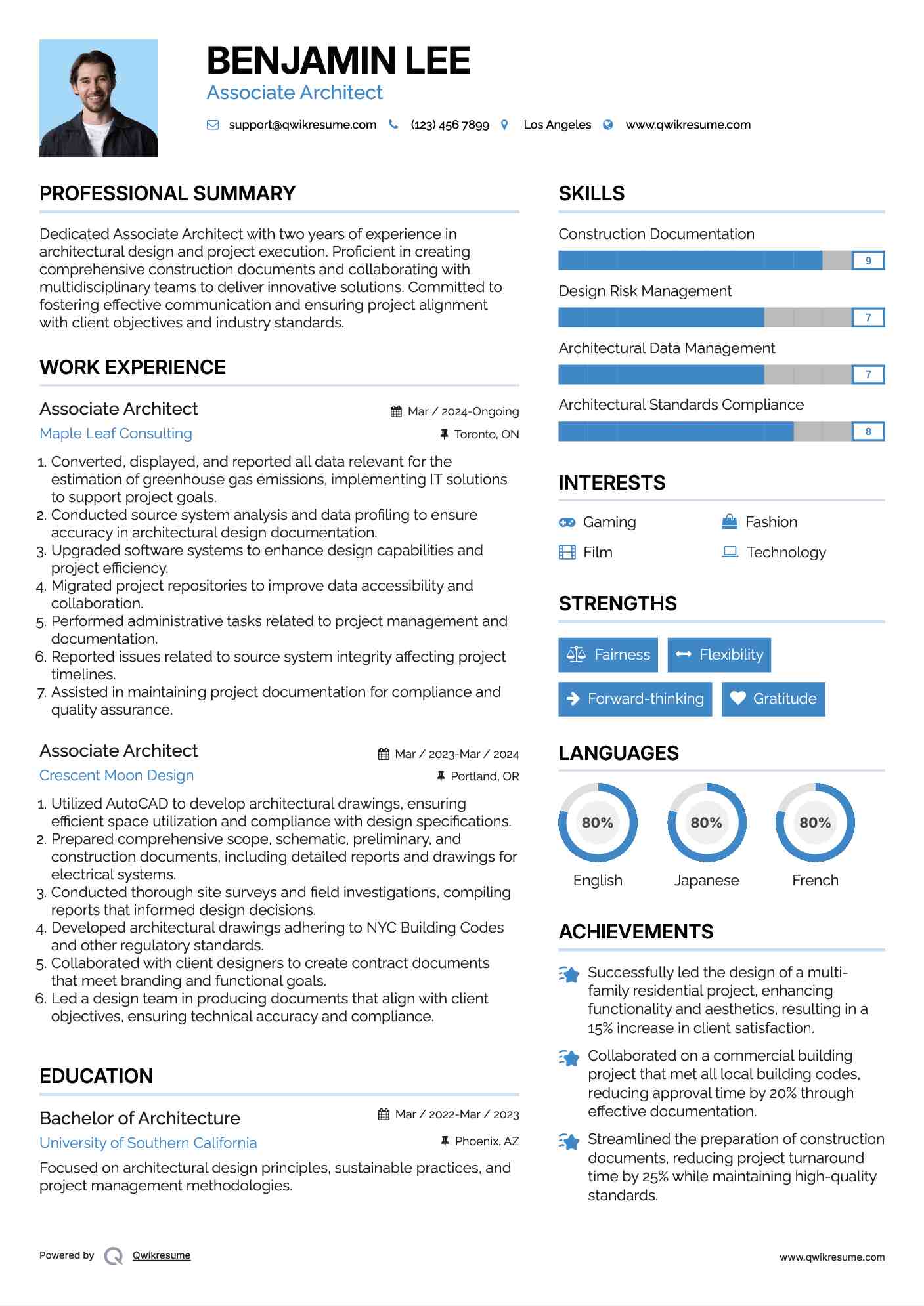 Associate Architect Resume Template