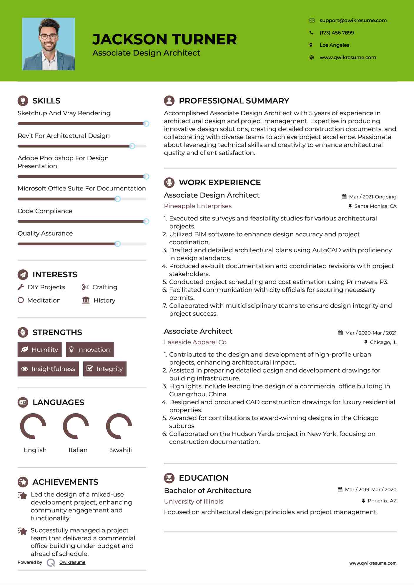 Associate Design Architect Resume Format