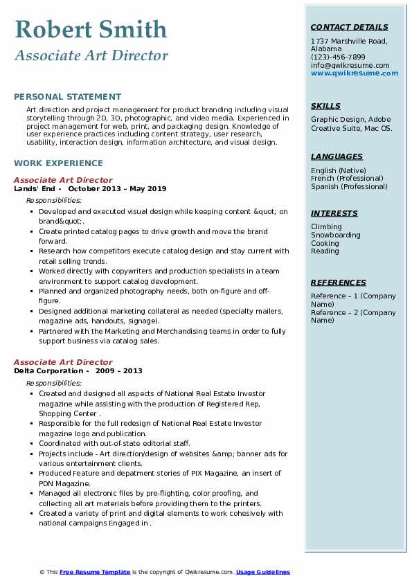 Associate Art Director Resume Samples - Associate Art Director 1610630990 Pdf 