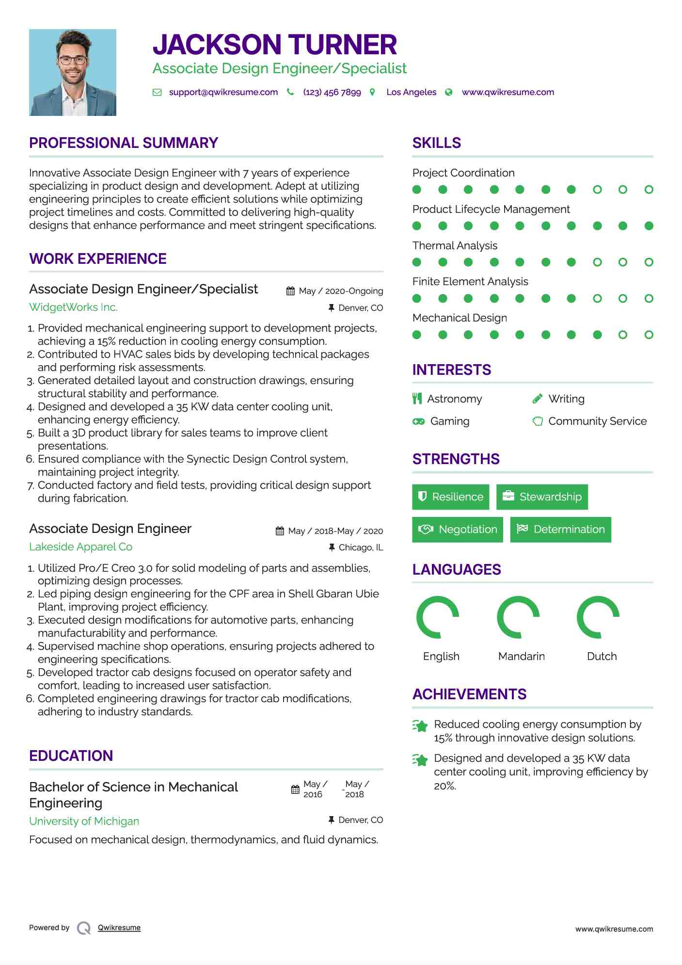 Associate Design Engineer Resume Samples QwikResume
