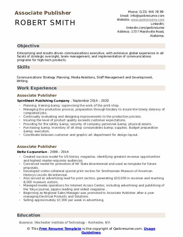 associate publisher resume samples qwikresume publisher resume