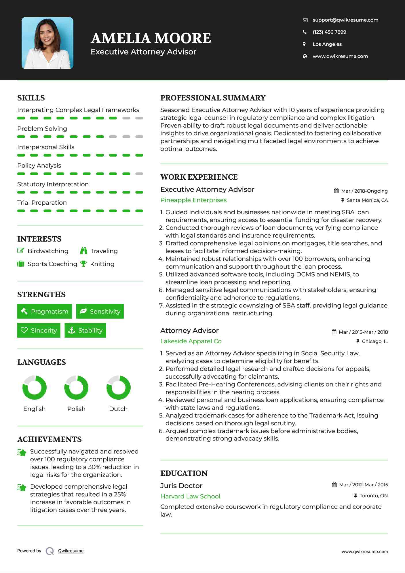 Attorney Advisor Resume Samples QwikResume