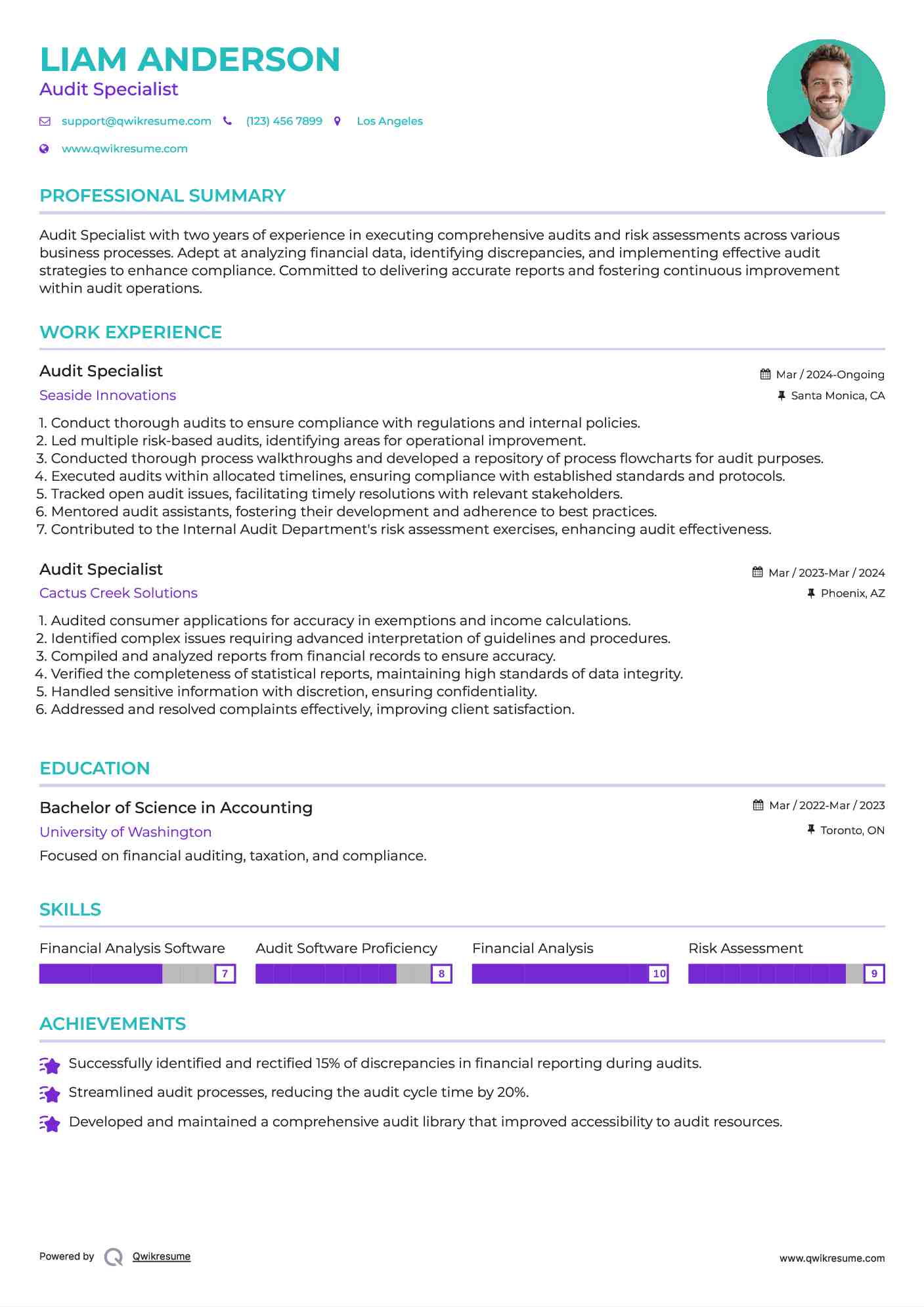 Audit Specialist Resume Model