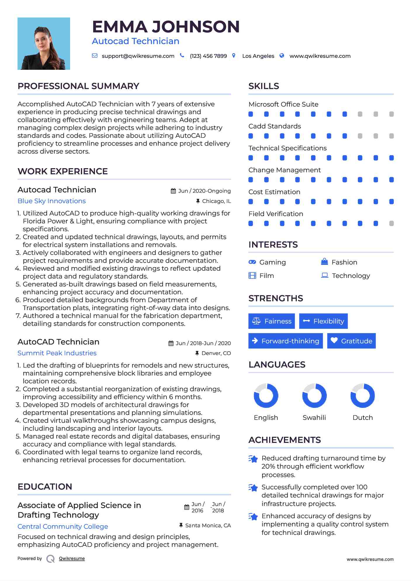 Autocad Technician Resume Format