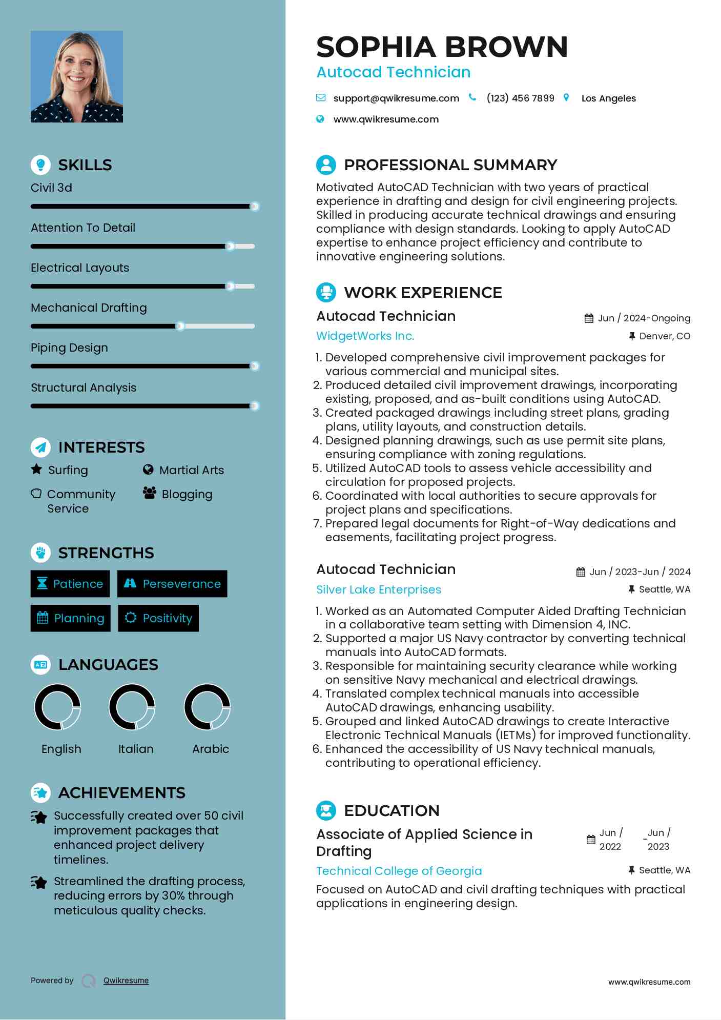 Autocad Technician Resume Template