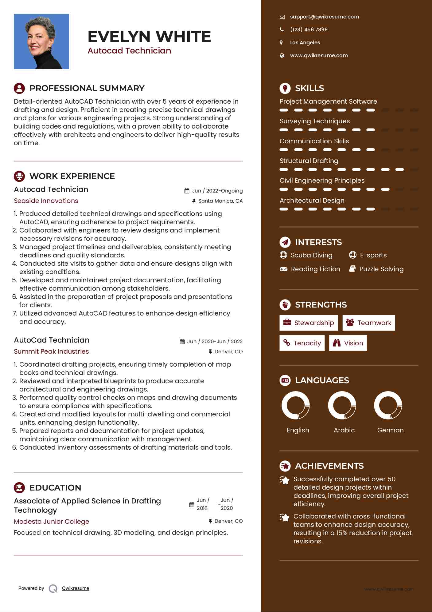 Autocad Technician Resume Model
