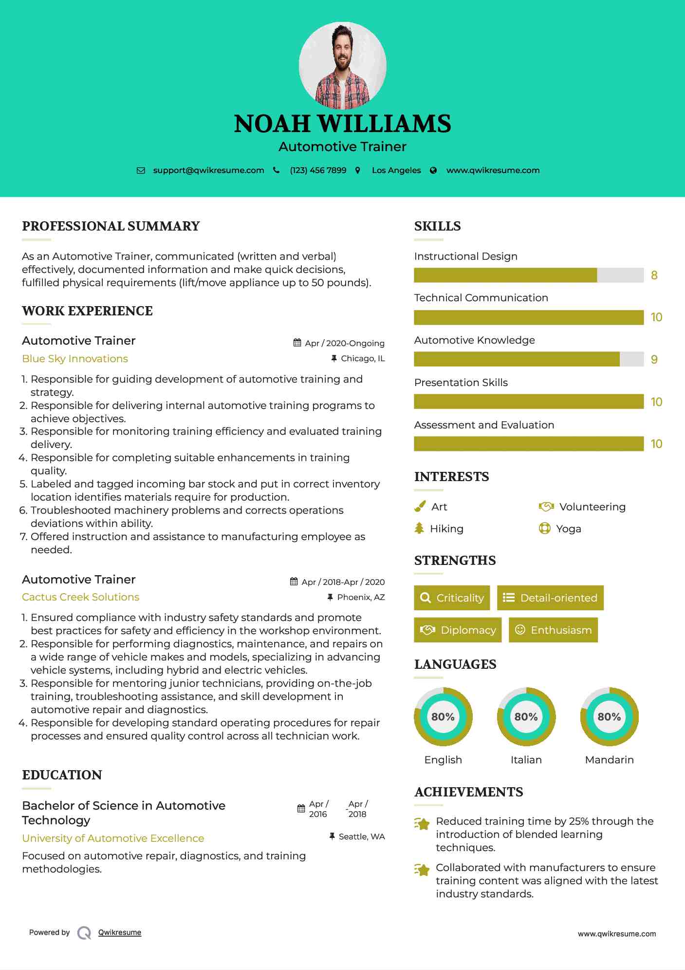 10 Automotive Trainer Resume Samples - Automotive Trainer 1731048209 Pdf
