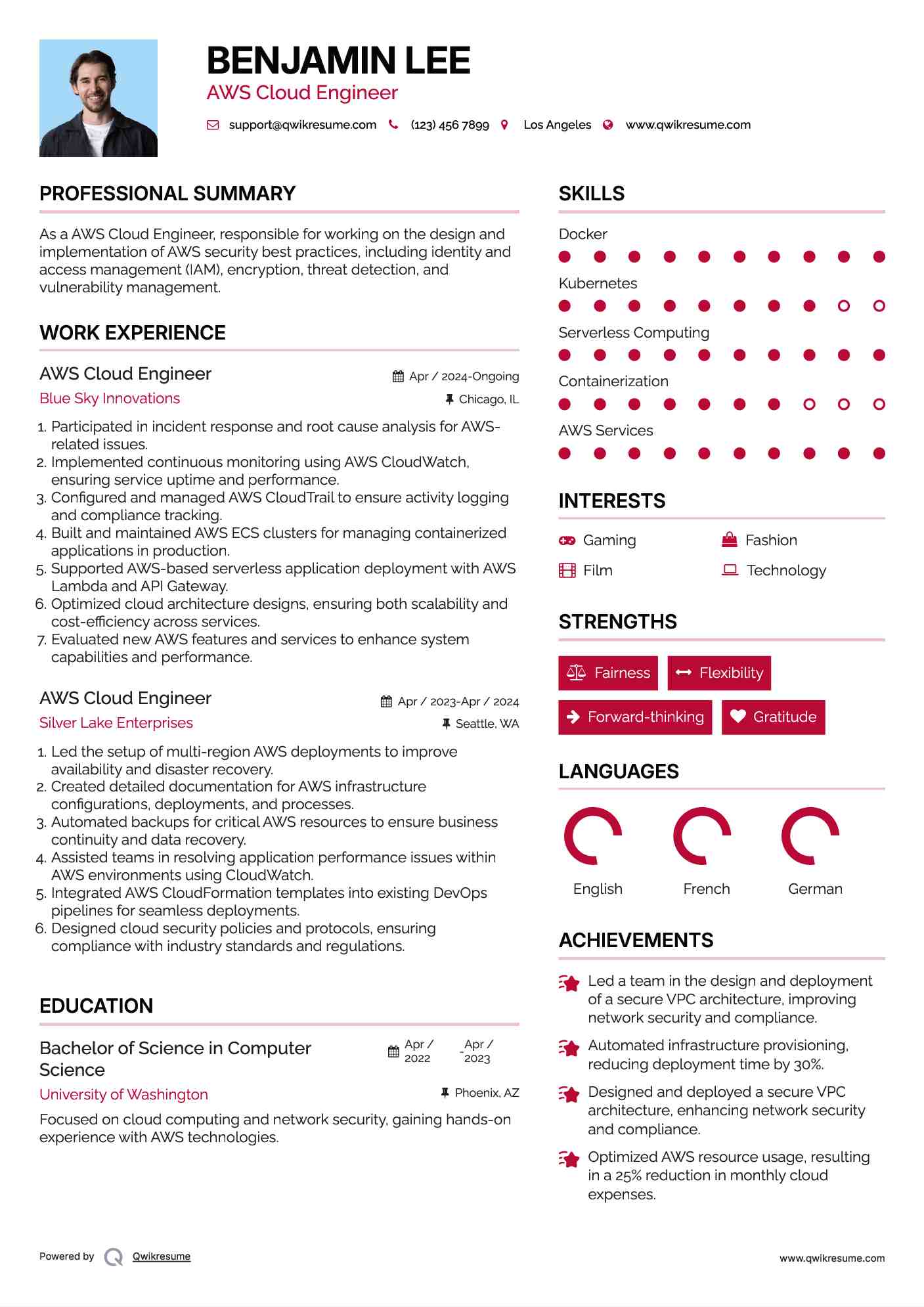 AWS Cloud Engineer Resume Model