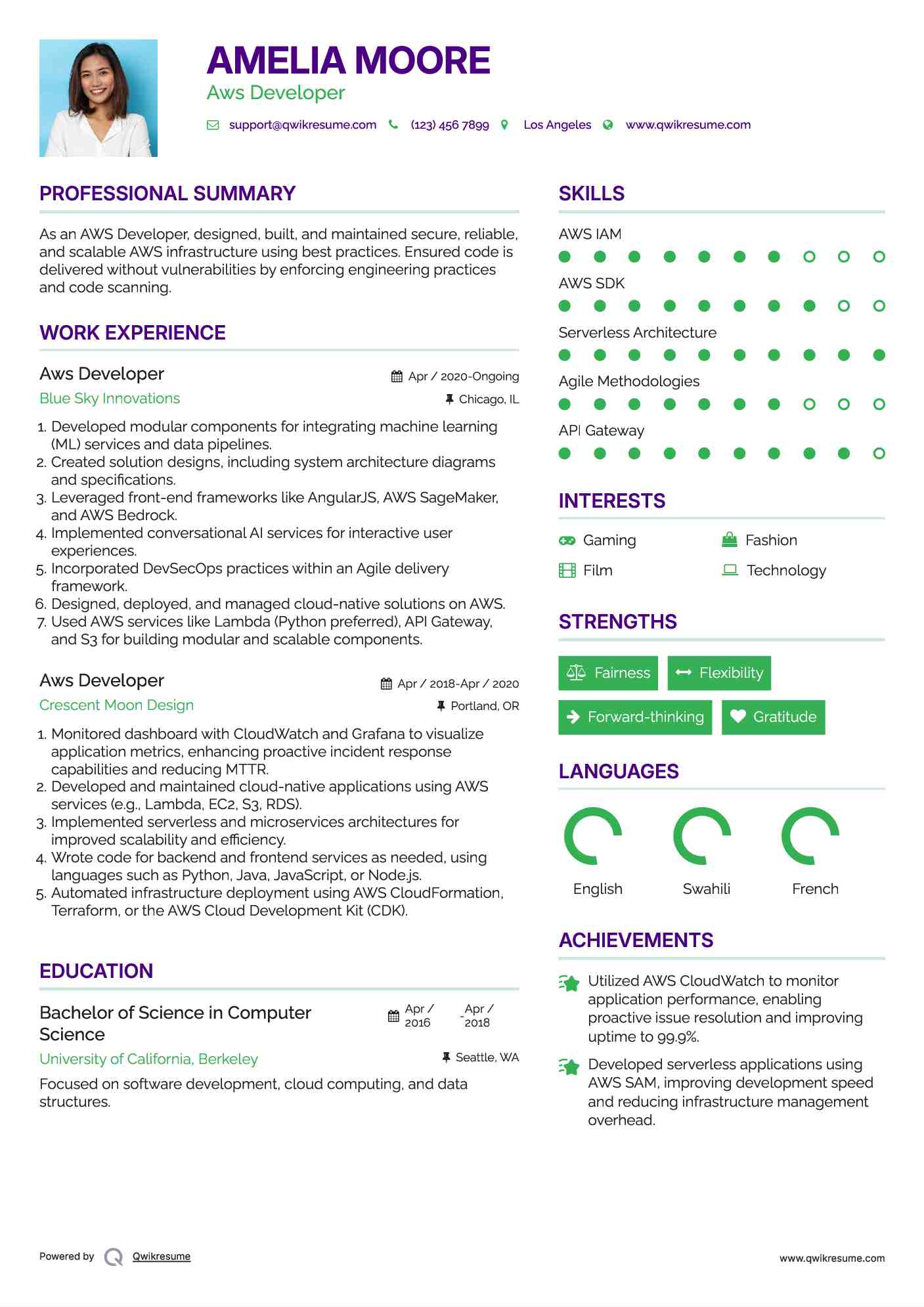 10+ Aws Developer Resume Samples & Templates for 2025