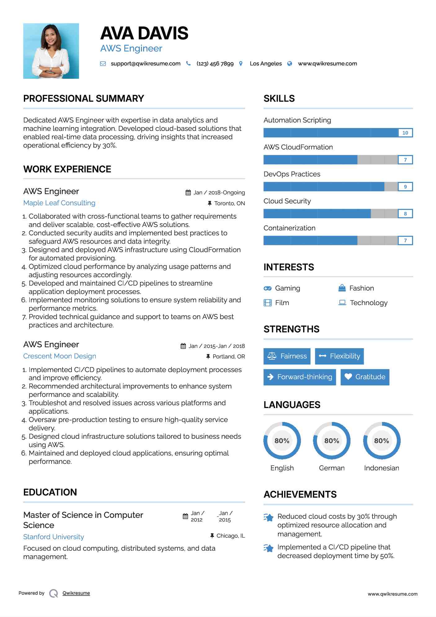 AWS Engineer Resume Format