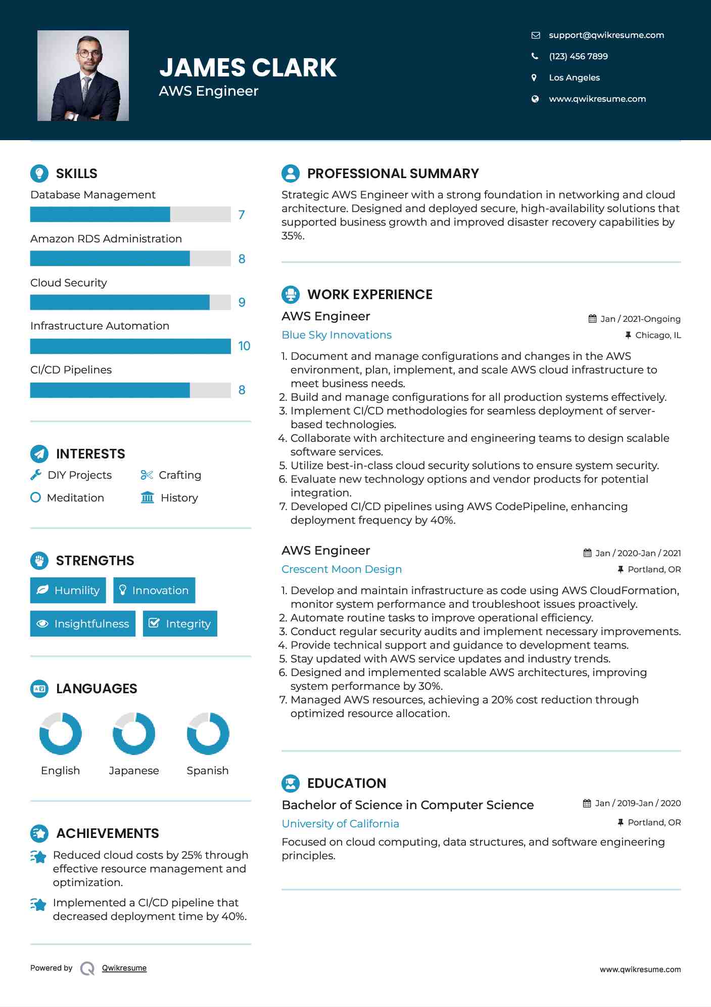 AWS Engineer Resume Sample
