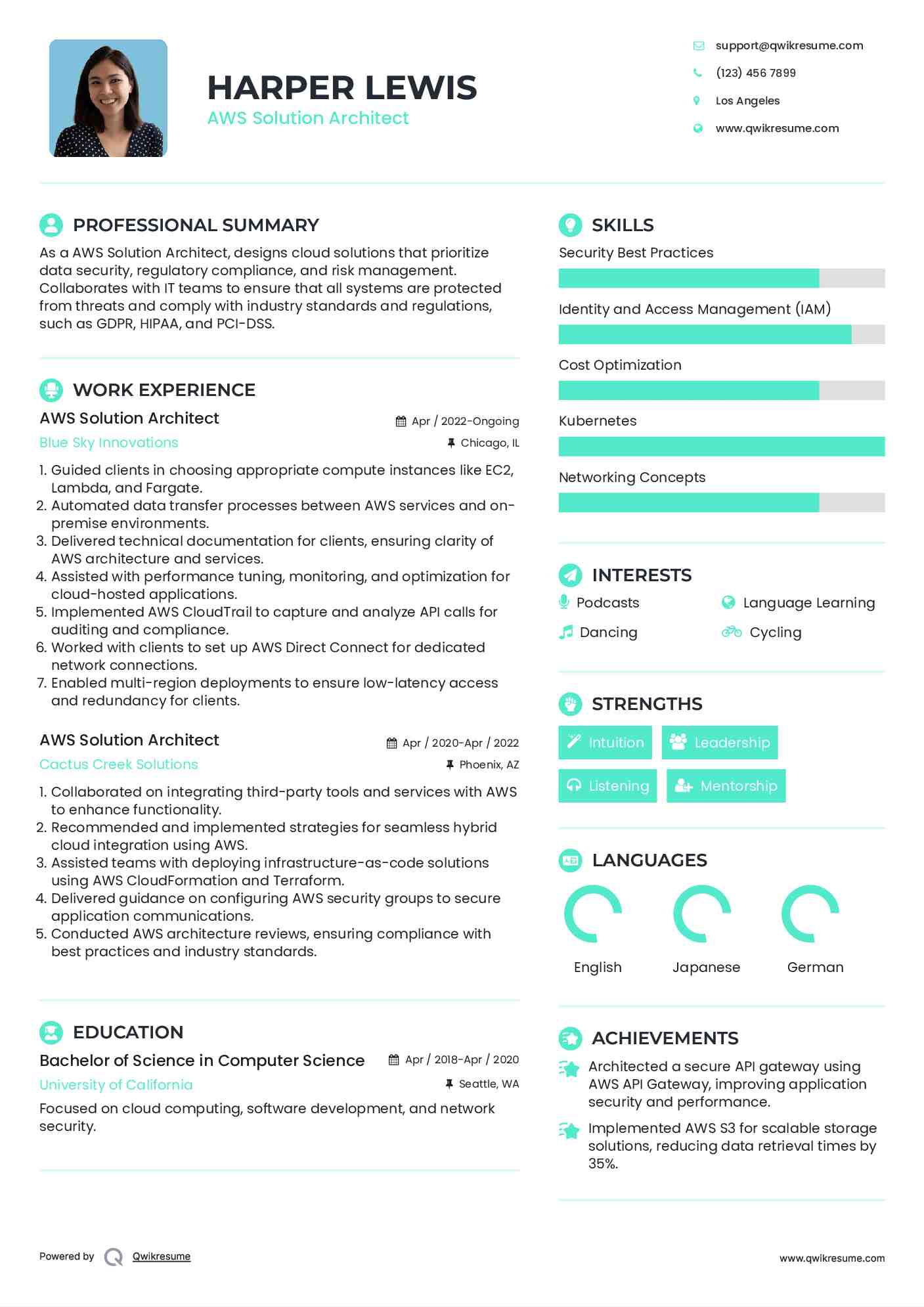 AWS Solution Architect Resume Model