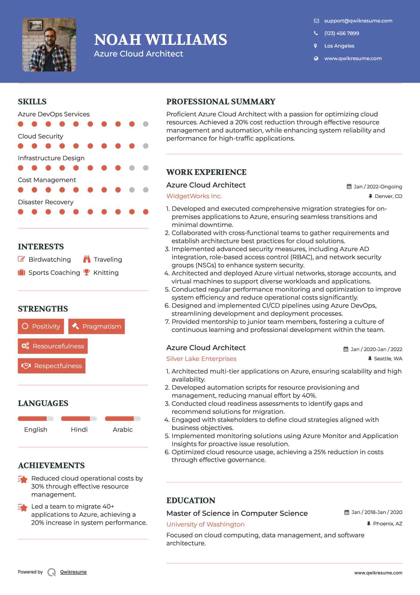Azure Cloud Architect Resume Template