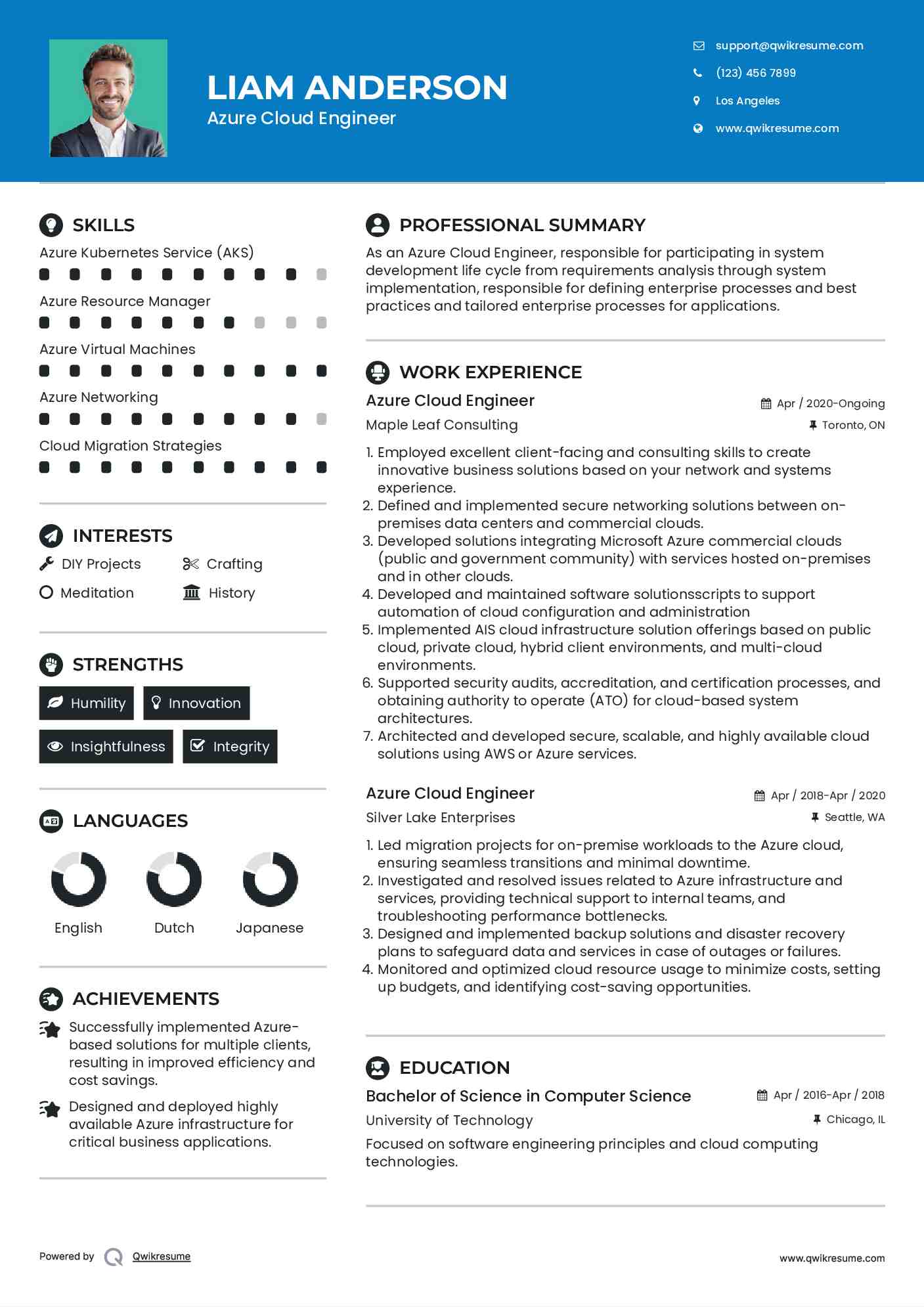 Azure Cloud Engineer Resume Template