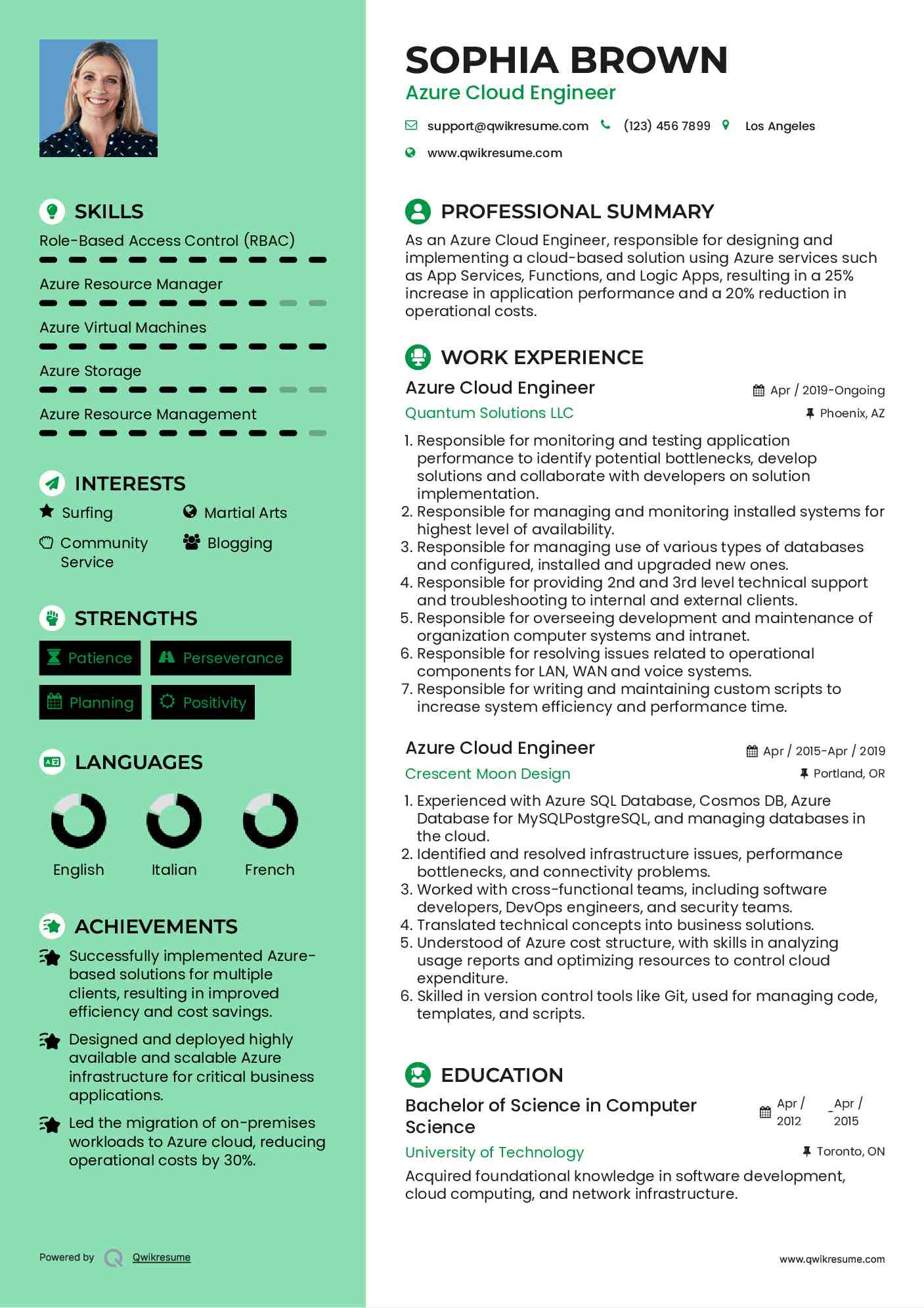 Azure Cloud Engineer Resume Format