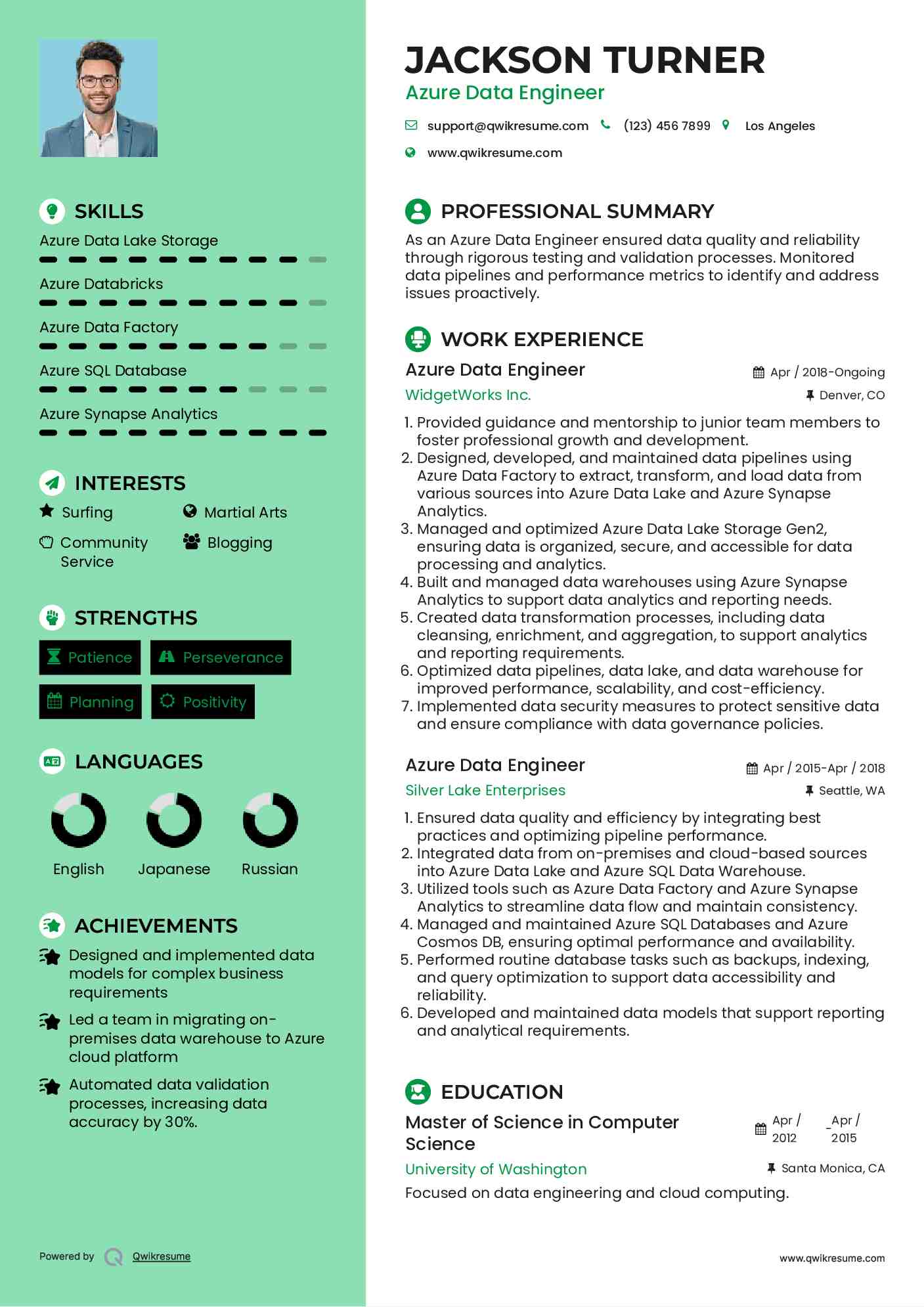 Azure Data Engineer Resume Model