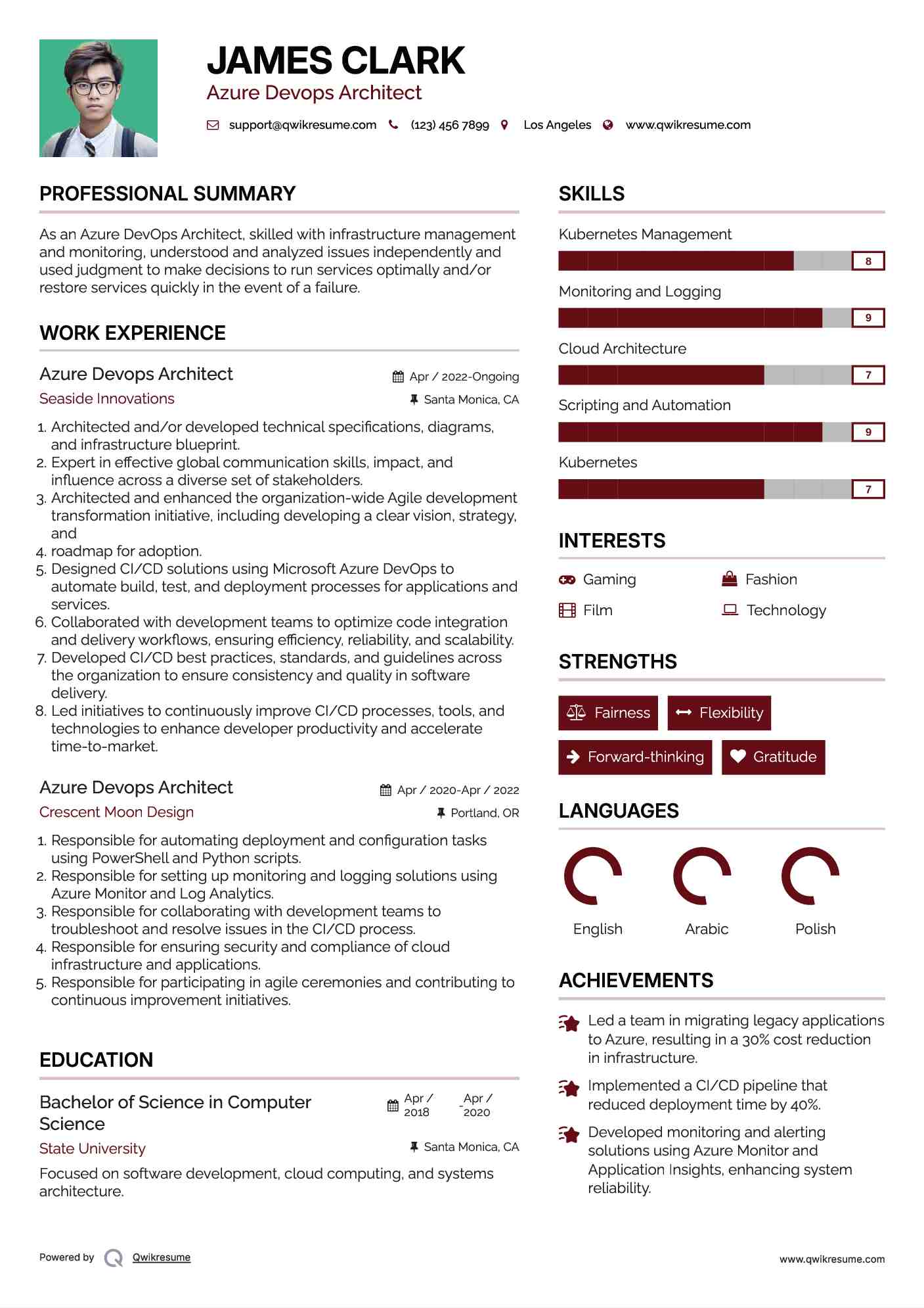 Azure Devops Architect Resume Template