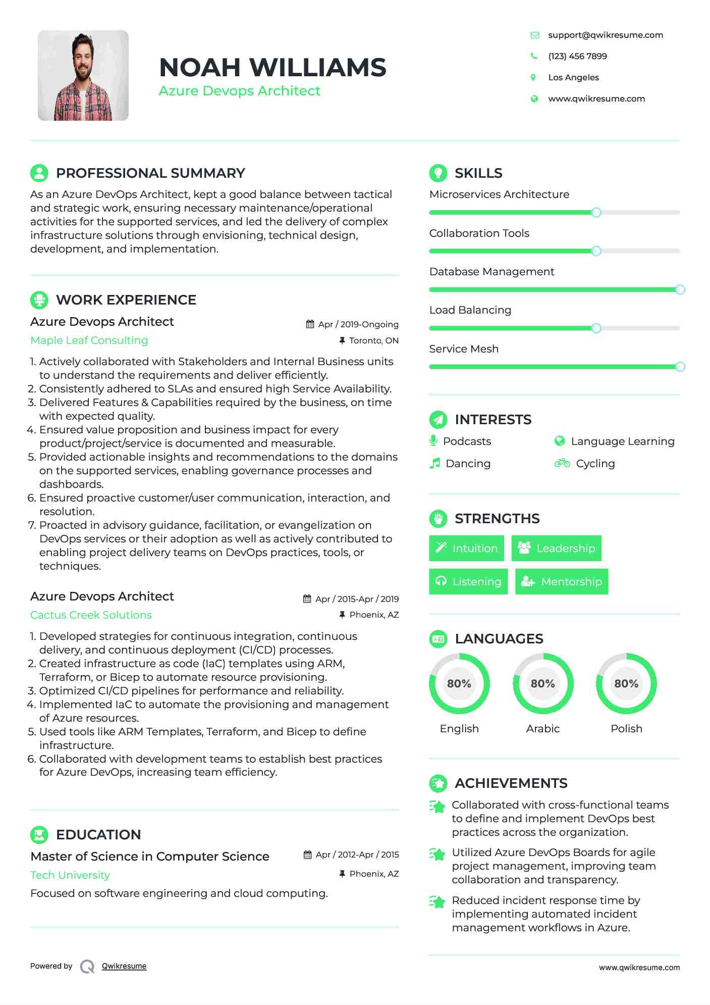 Azure Devops Architect Resume Format