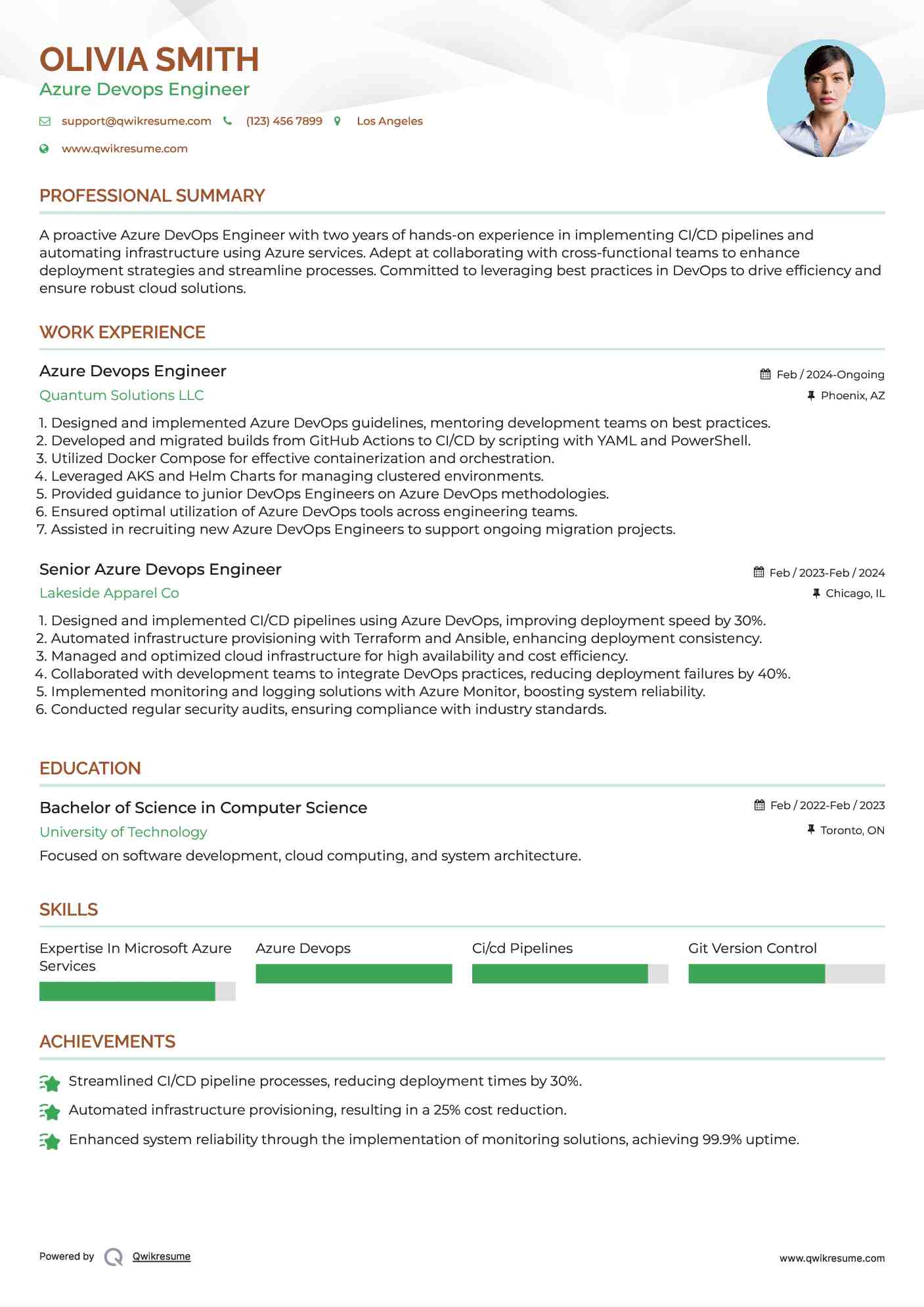 10+ Azure Devops Engineer Resume Samples & Templates for 2025