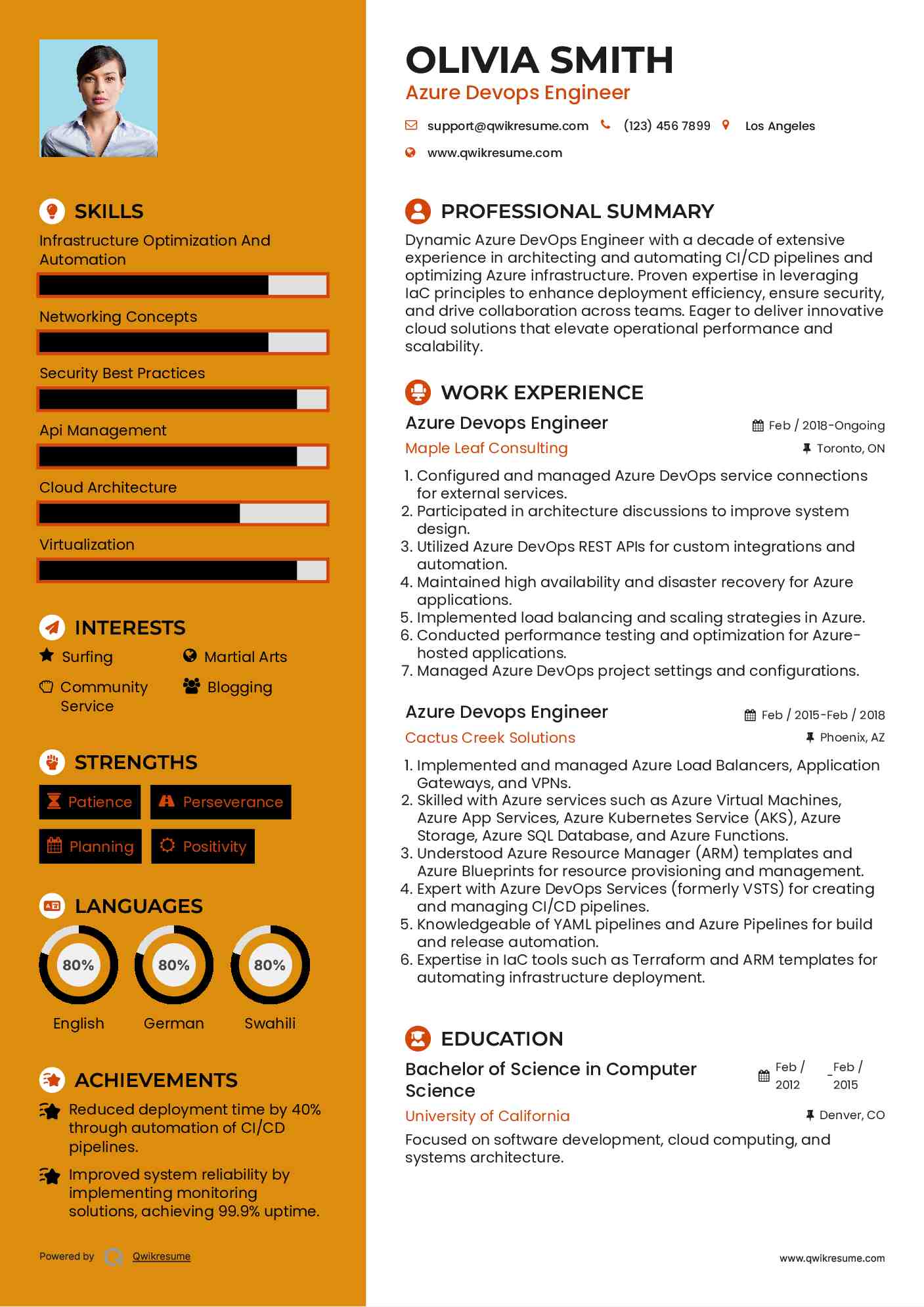 Azure Devops Engineer Resume Sample