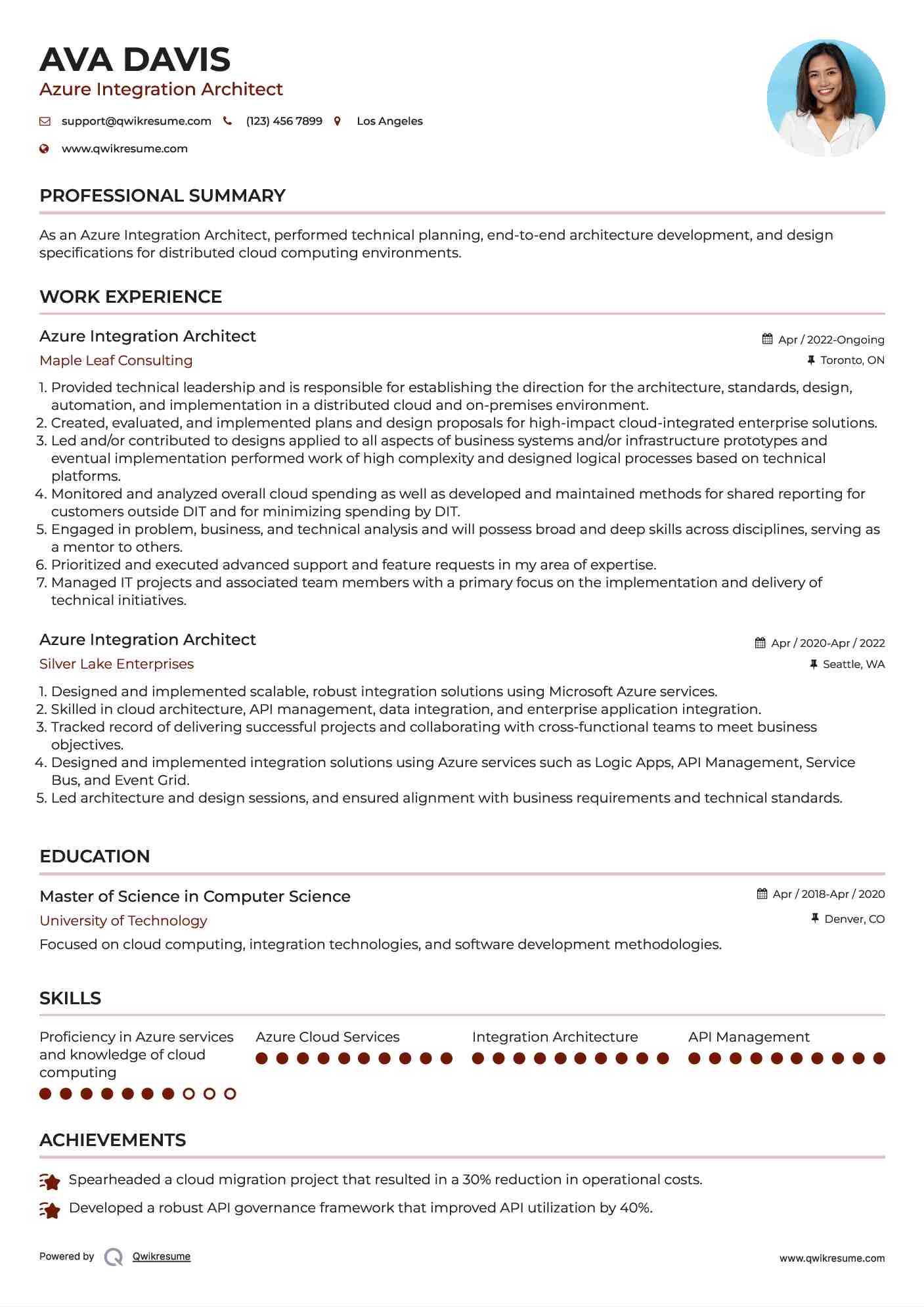 Azure Integration Architect Resume Template