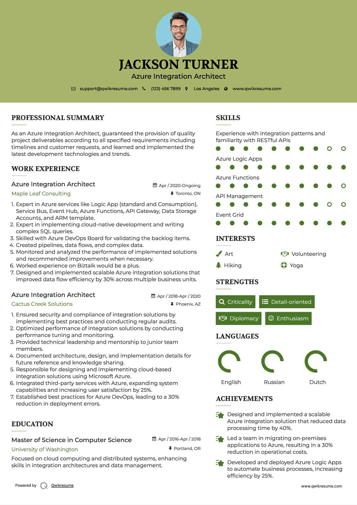 Azure Integration Architect Resume Sample