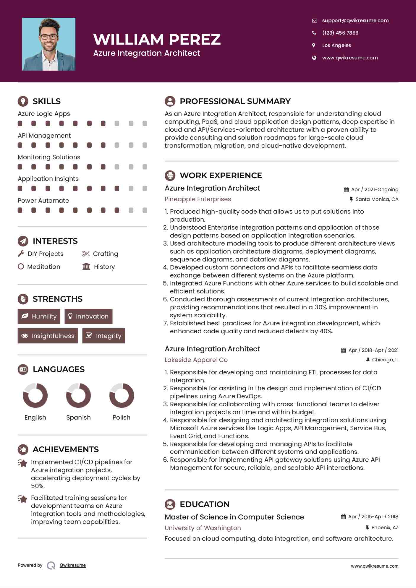 Azure Integration Architect Resume Model