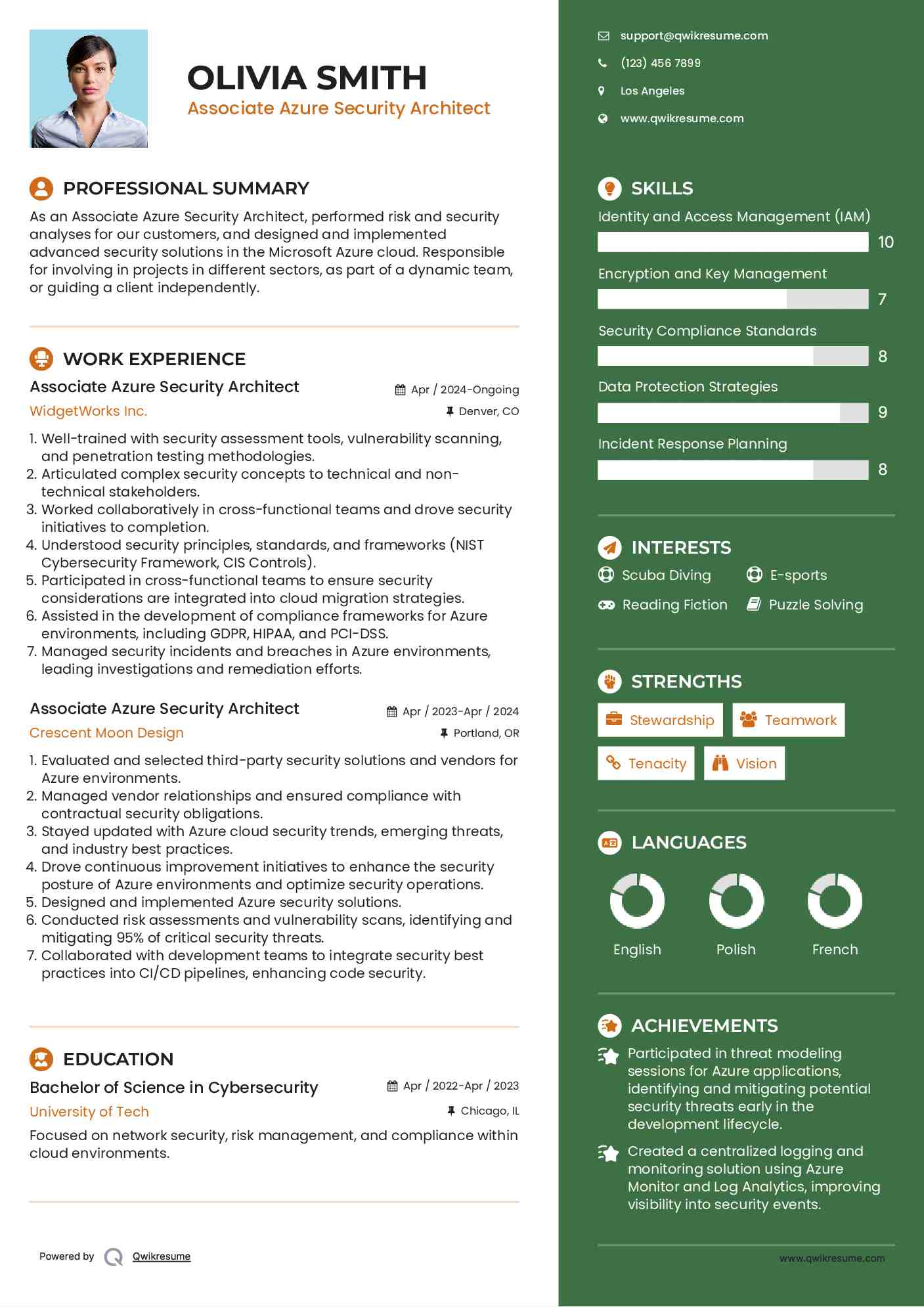 Associate Azure Security Architect Resume Format