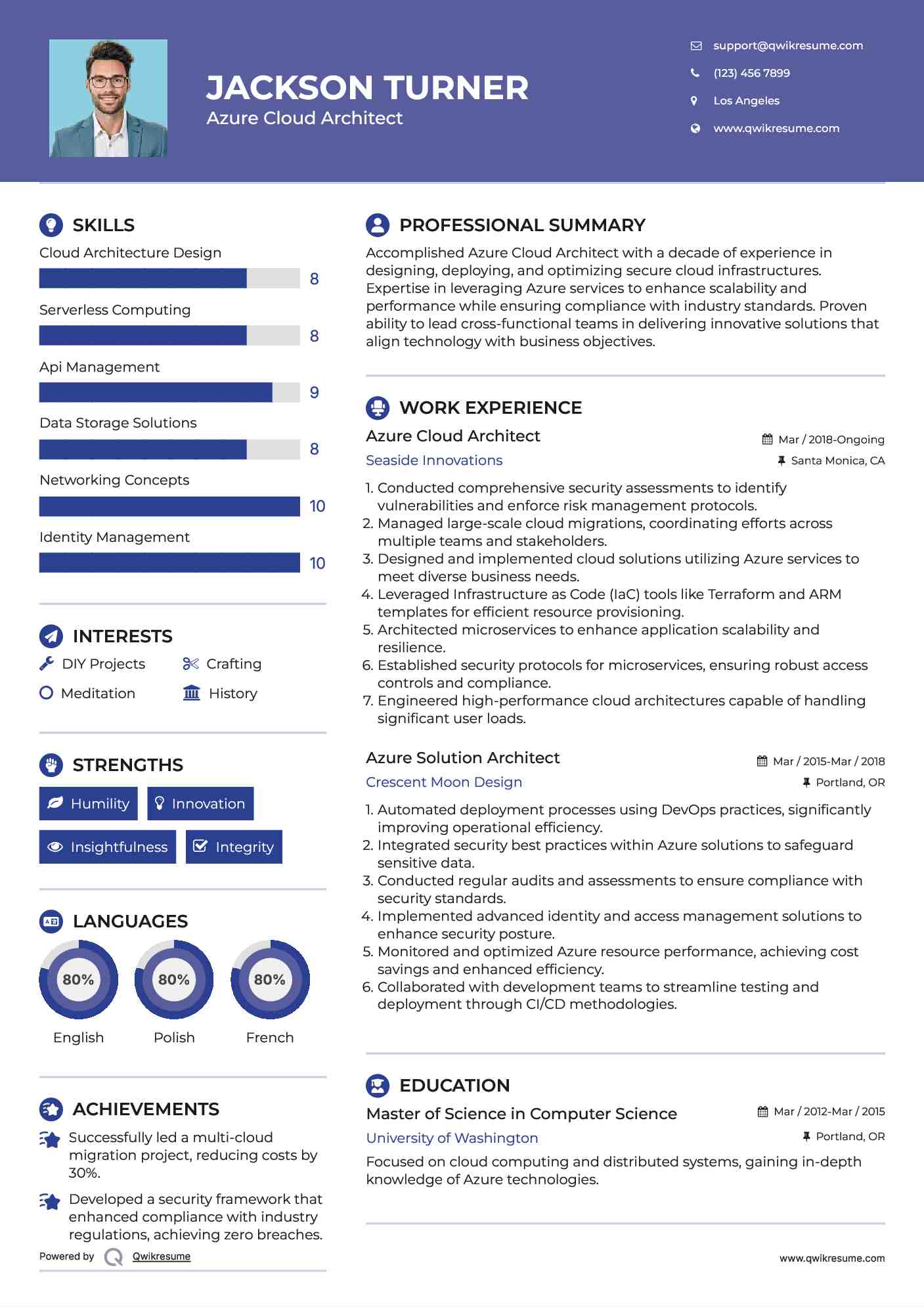 Azure Cloud Architect Resume Model