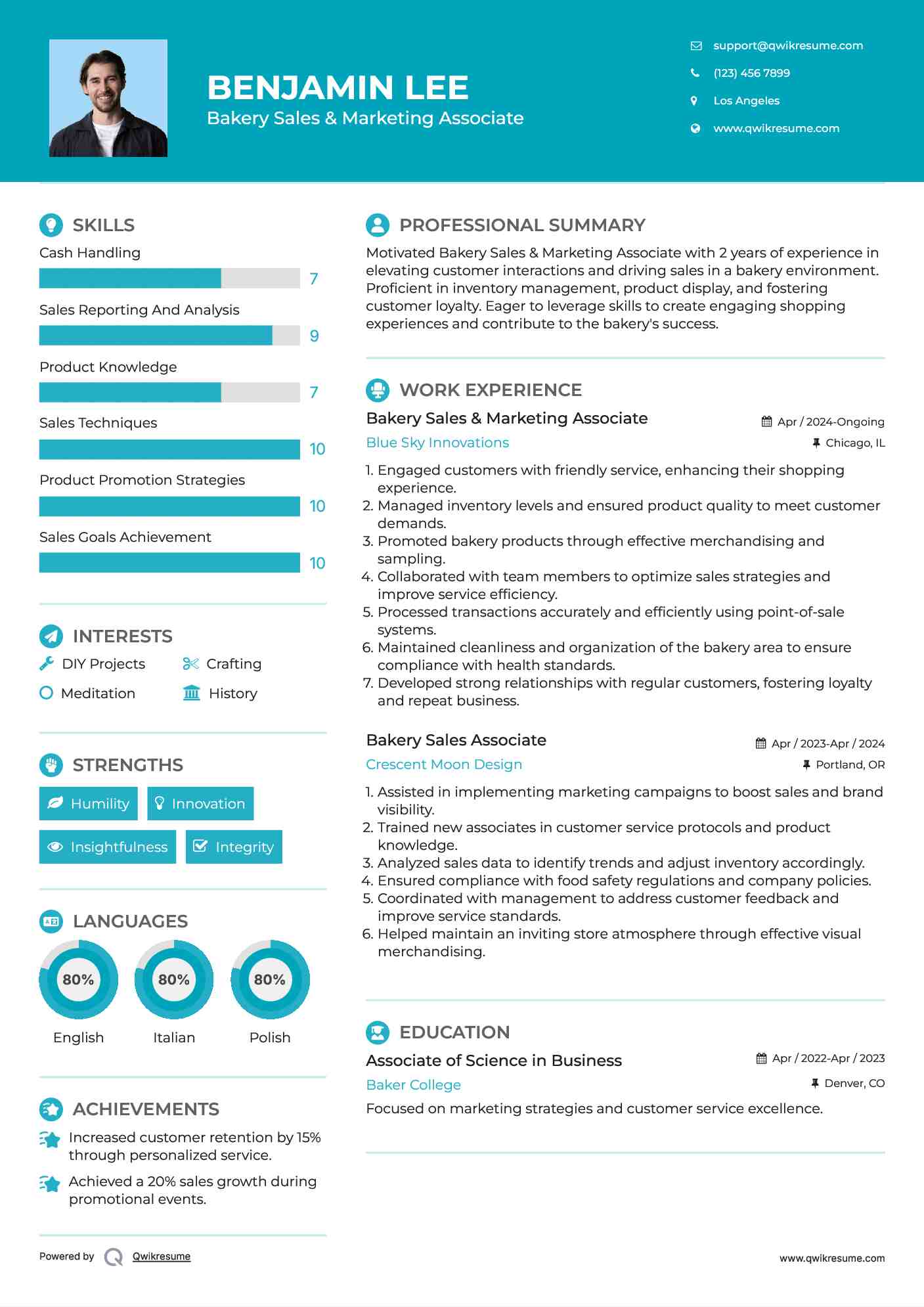 bakery sales associate resume samples qwikresume resume sales associate