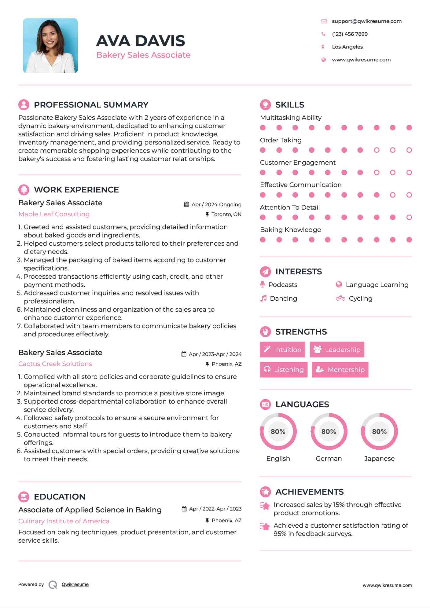 bakery sales associate resume samples qwikresume career objective for sales position