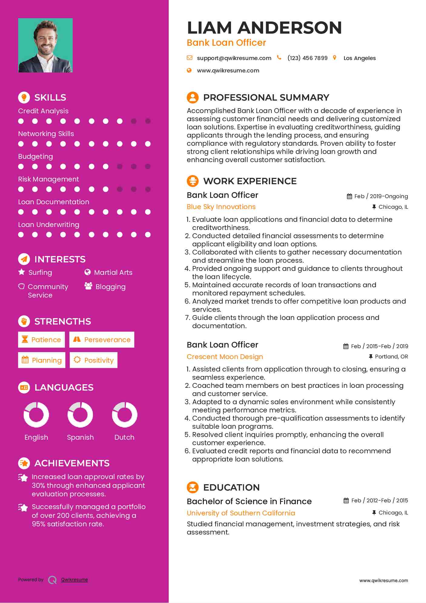 Bank Loan Officer Resume Template