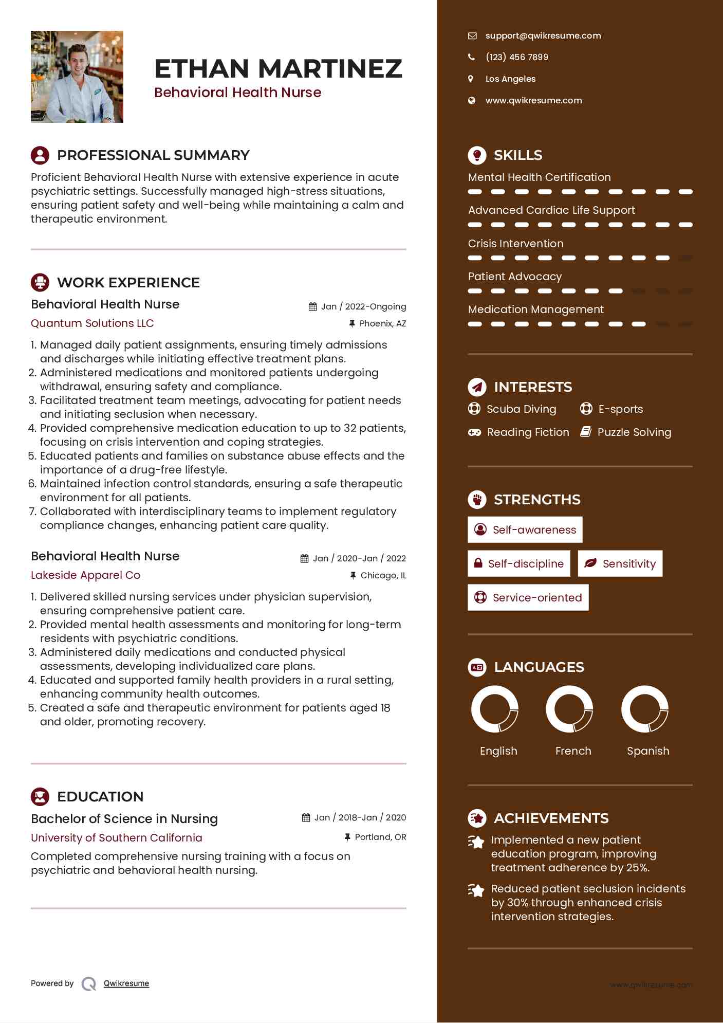 Behavioral Health Nurse Resume Template