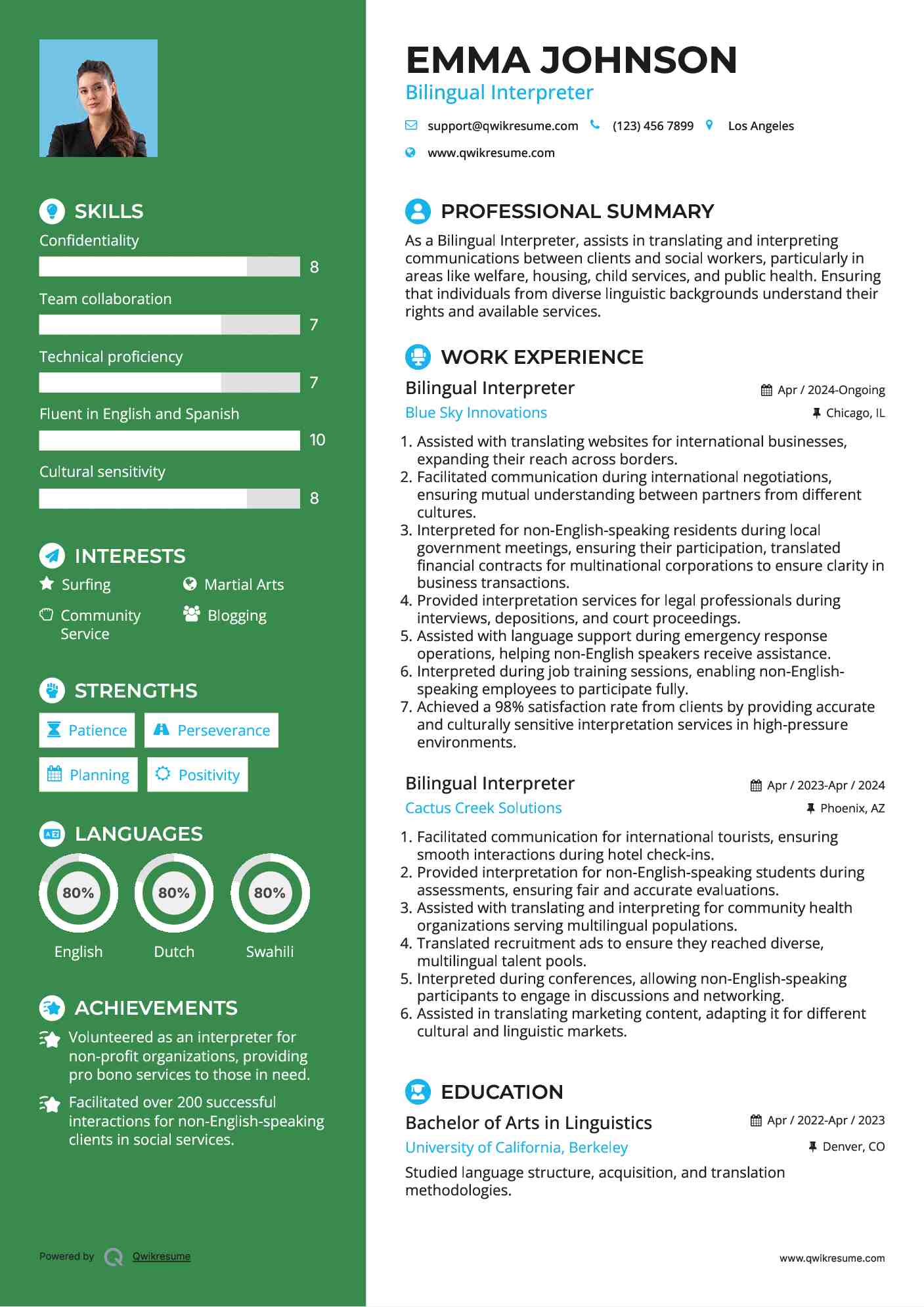 10+ Bilingual Interpreter Resume Samples & Templates for 2025