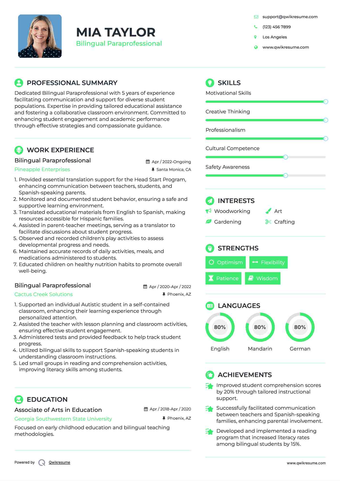 Bilingual Paraprofessional Resume - Bilingual Paraprofessional 1652176234 Pdf 
