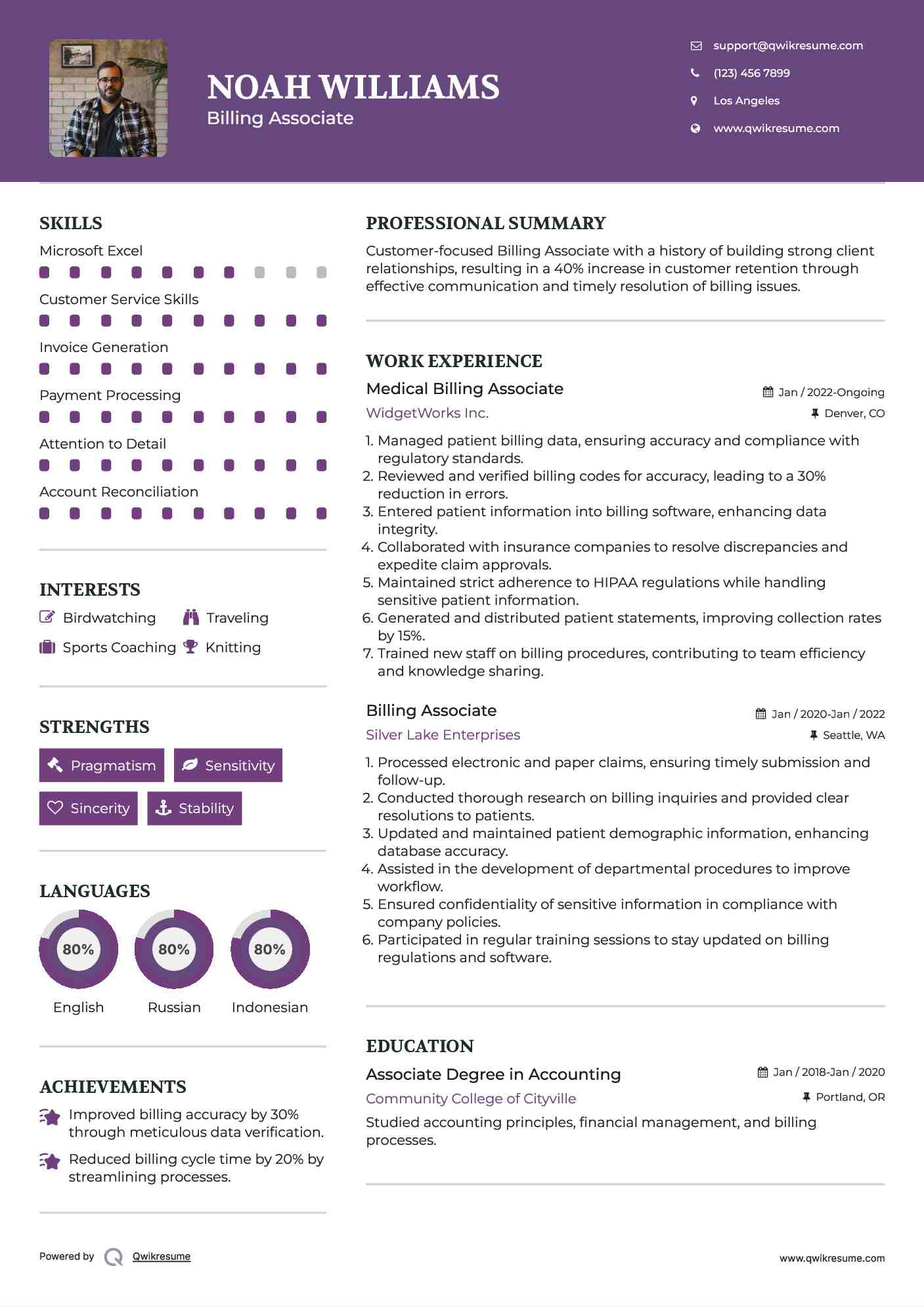 Medical Billing Associate Resume Format
