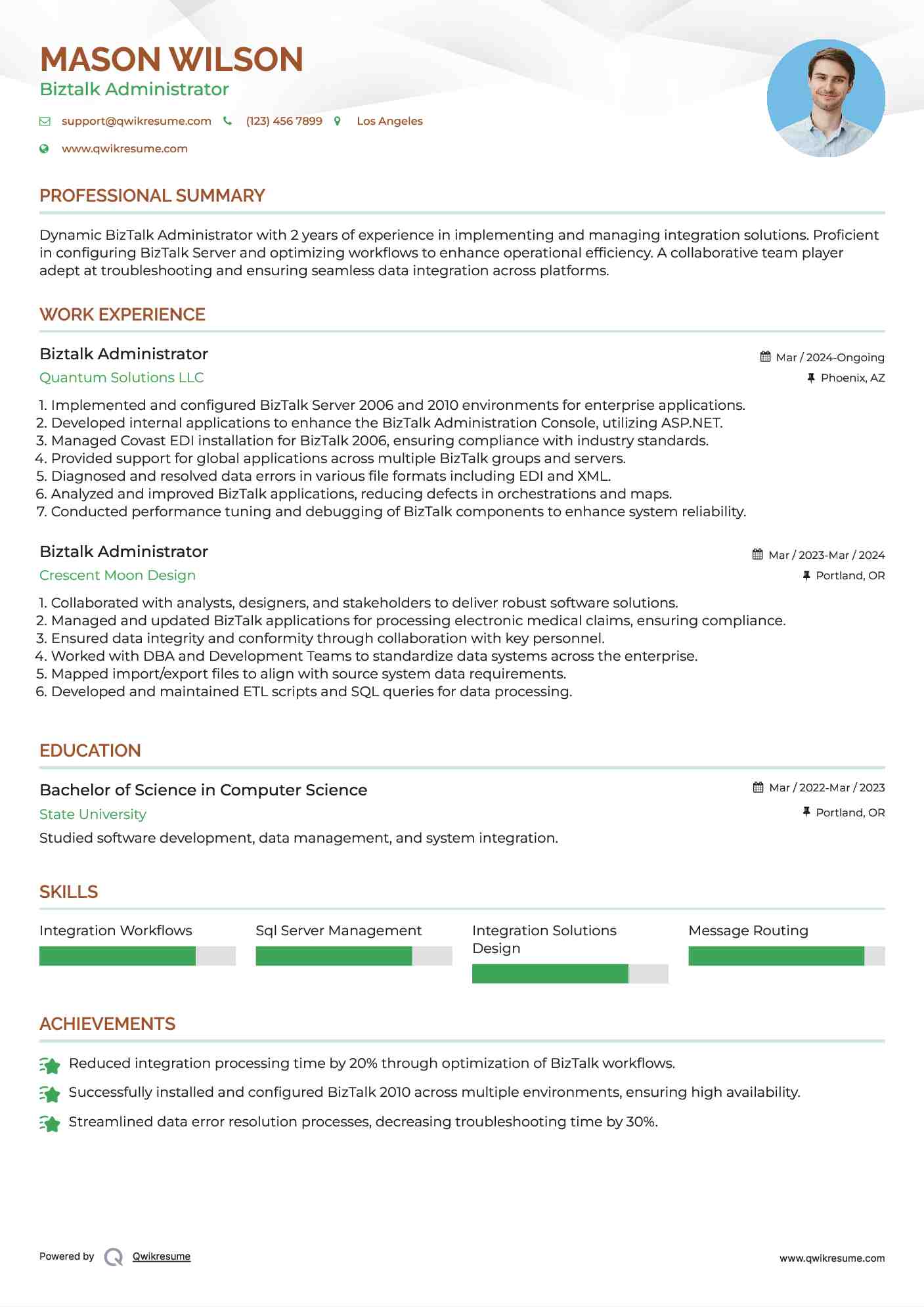 Biztalk Administrator Resume Template