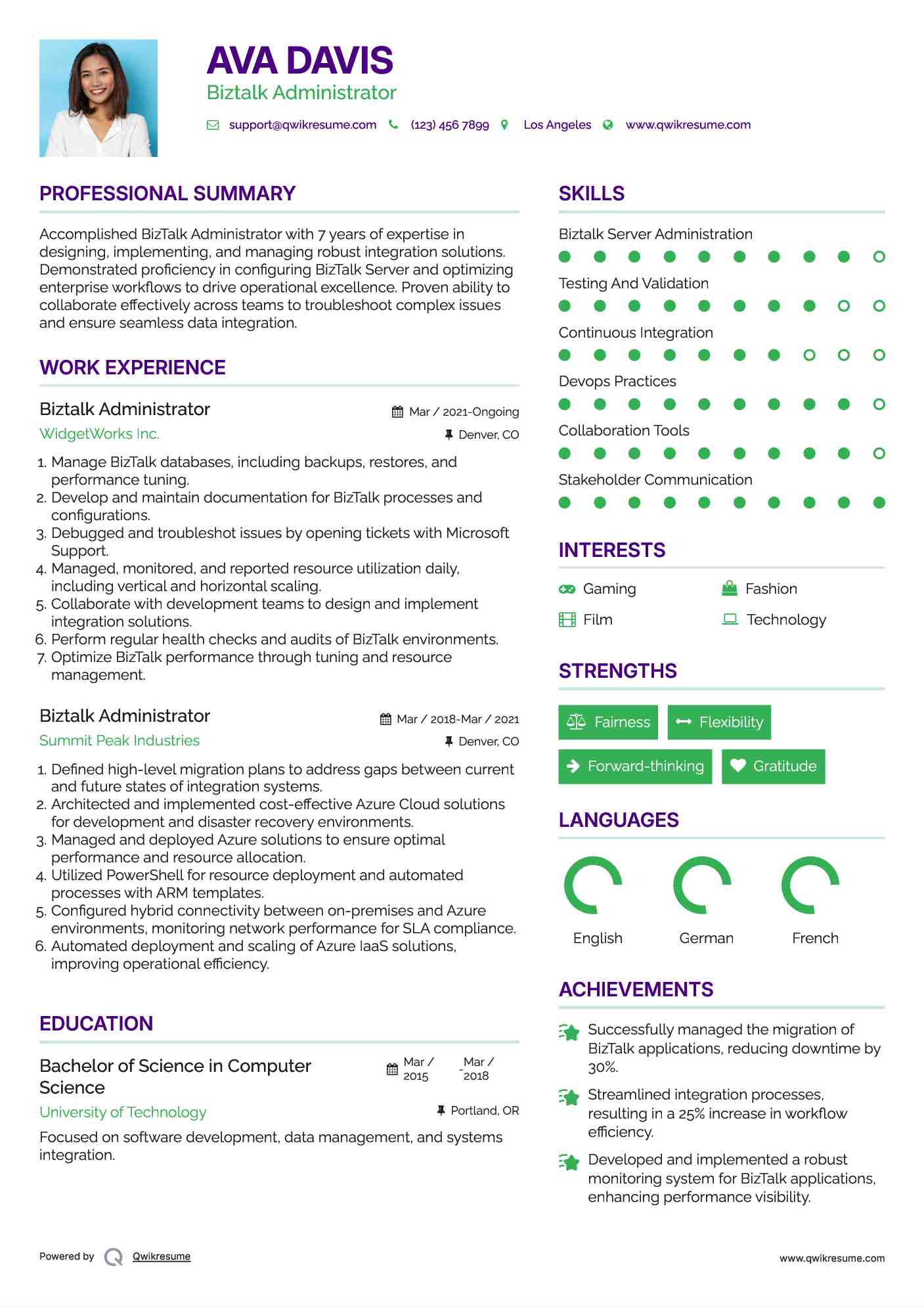 Biztalk Administrator Resume Format