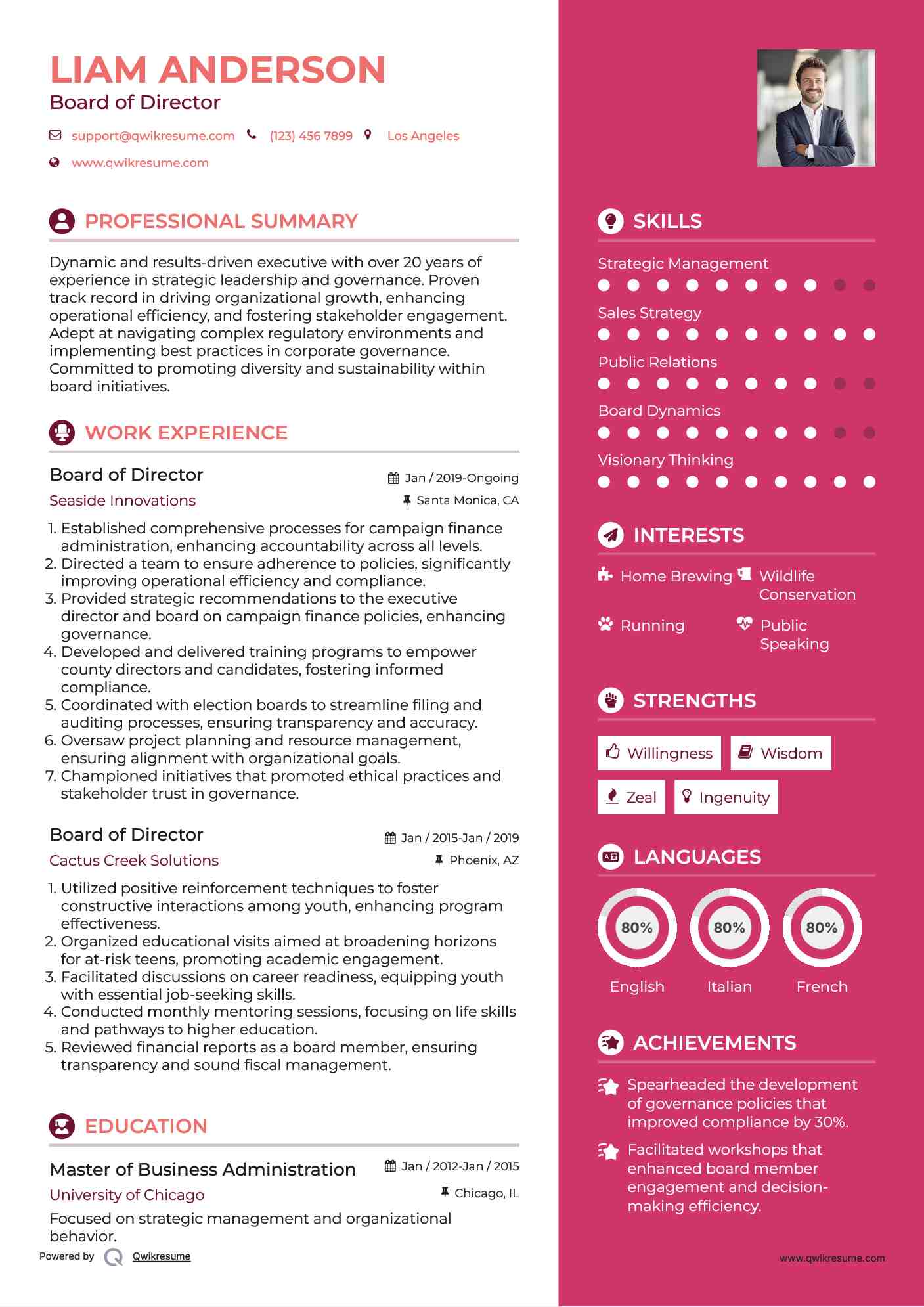 10 Board Of Director Resume Samples Templates For 2026 10 Board Of Director Resume Samples Templates For 2026