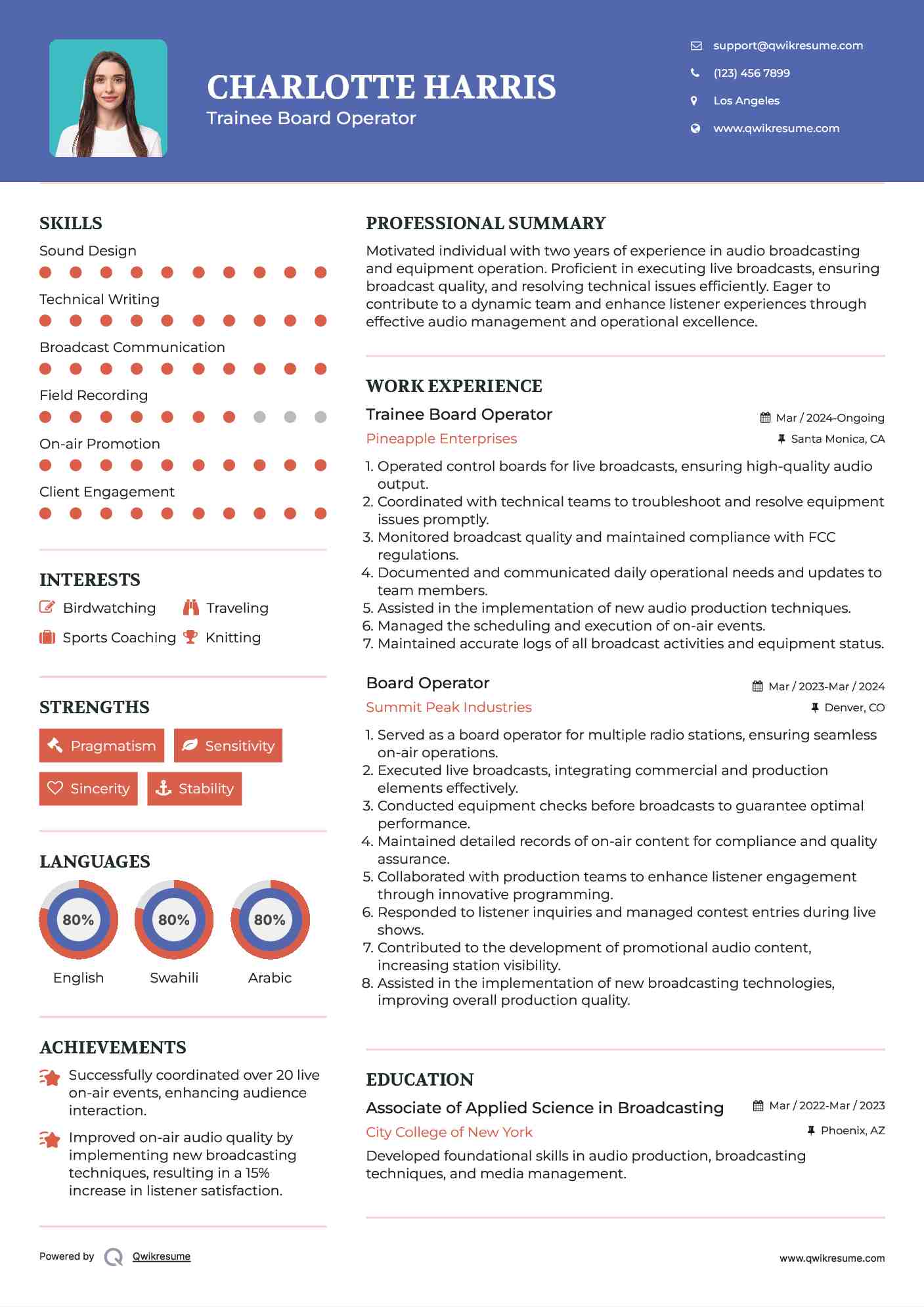 Board Operator Resume Samples QwikResume