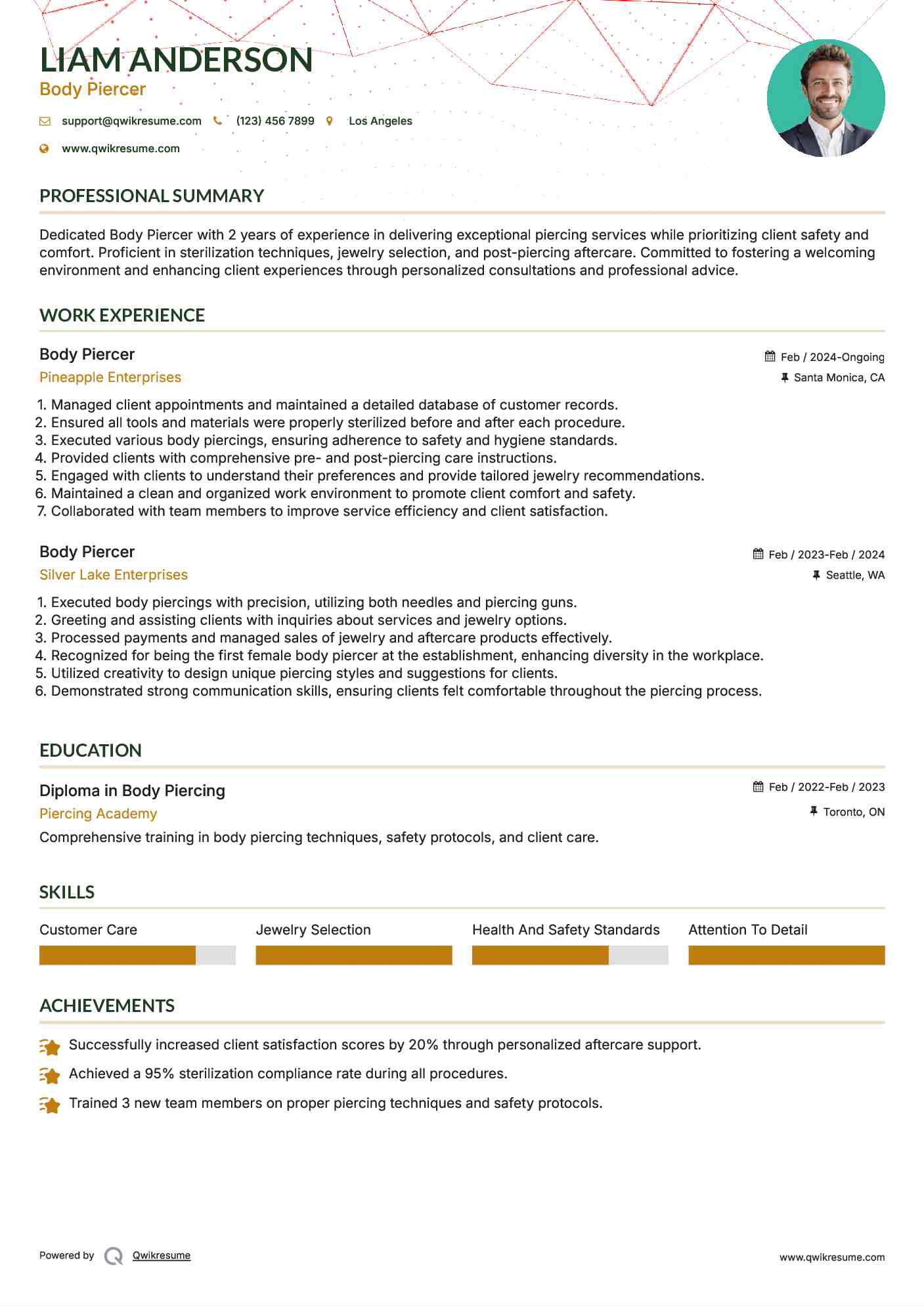 10 Body Piercer Resume Samples - Body Piercer 1666347009 Pdf