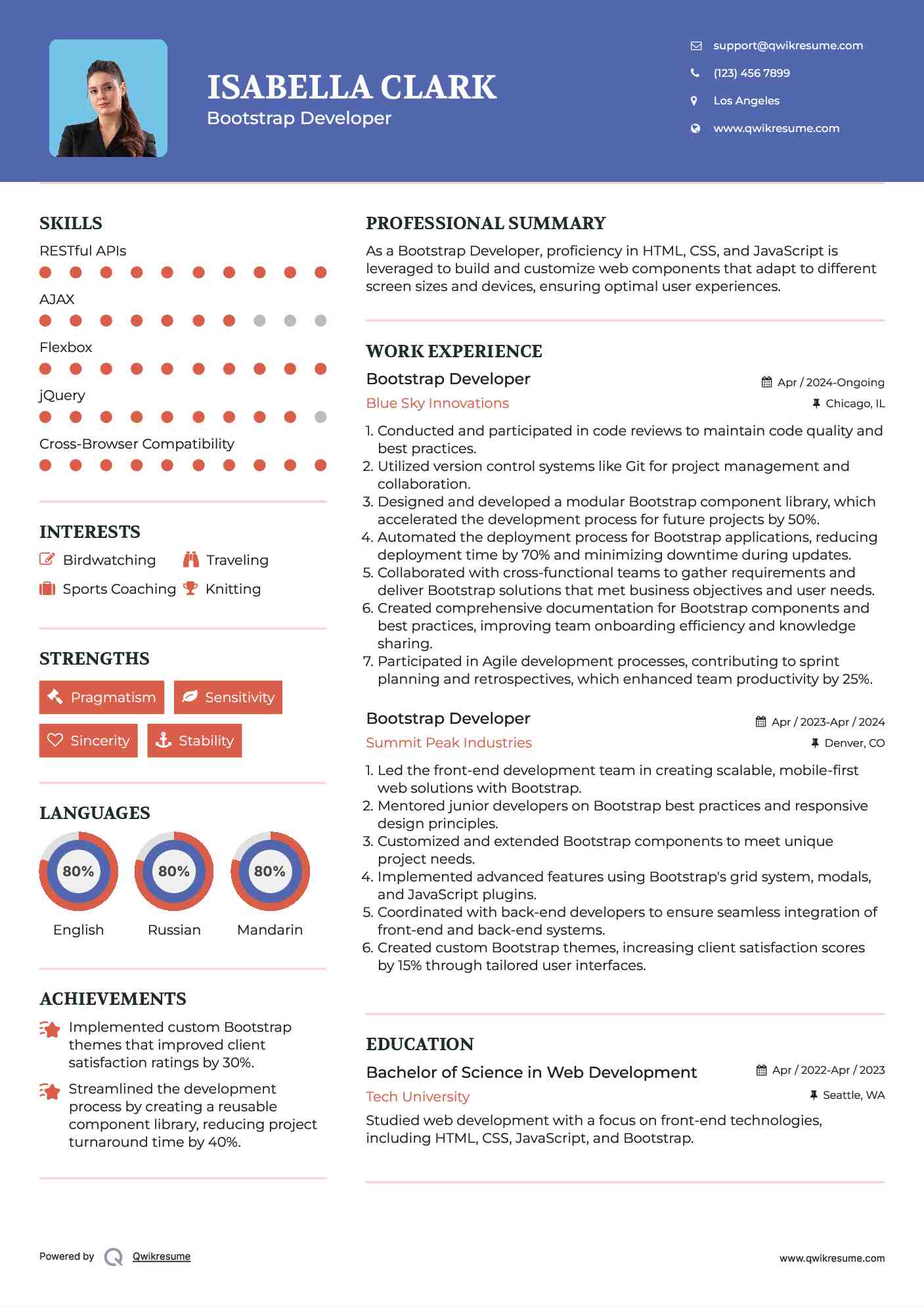 10+ Bootstrap Developer Resume Samples & Templates for 2025