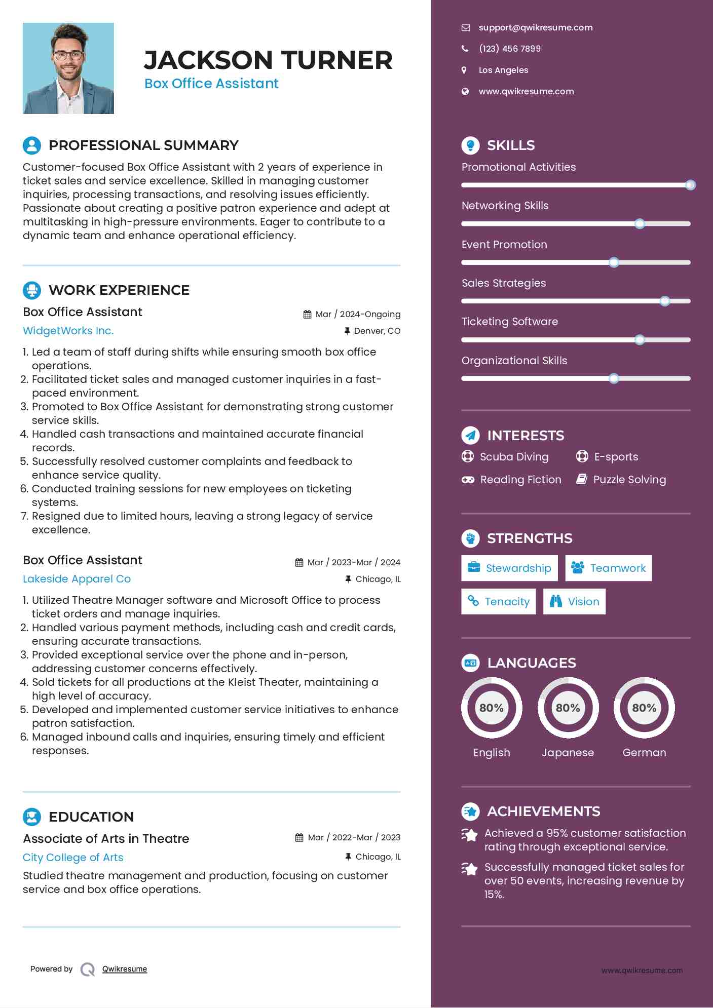 10 Box Office Assistant Resume - Box Office Assistant 1591606849 Pdf