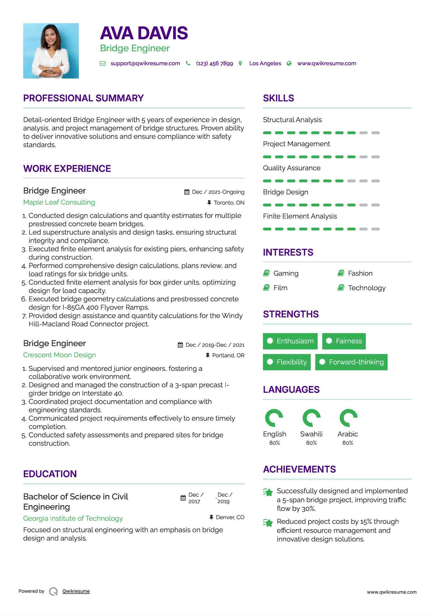 Bridge Engineer Resume Model