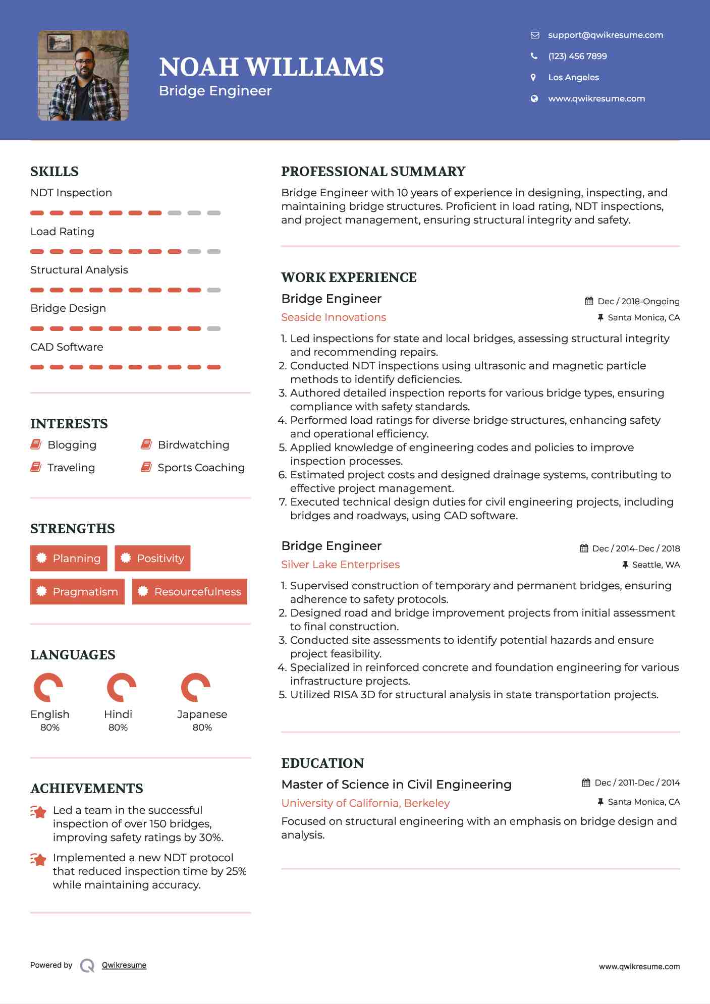 Bridge Engineer Resume Template