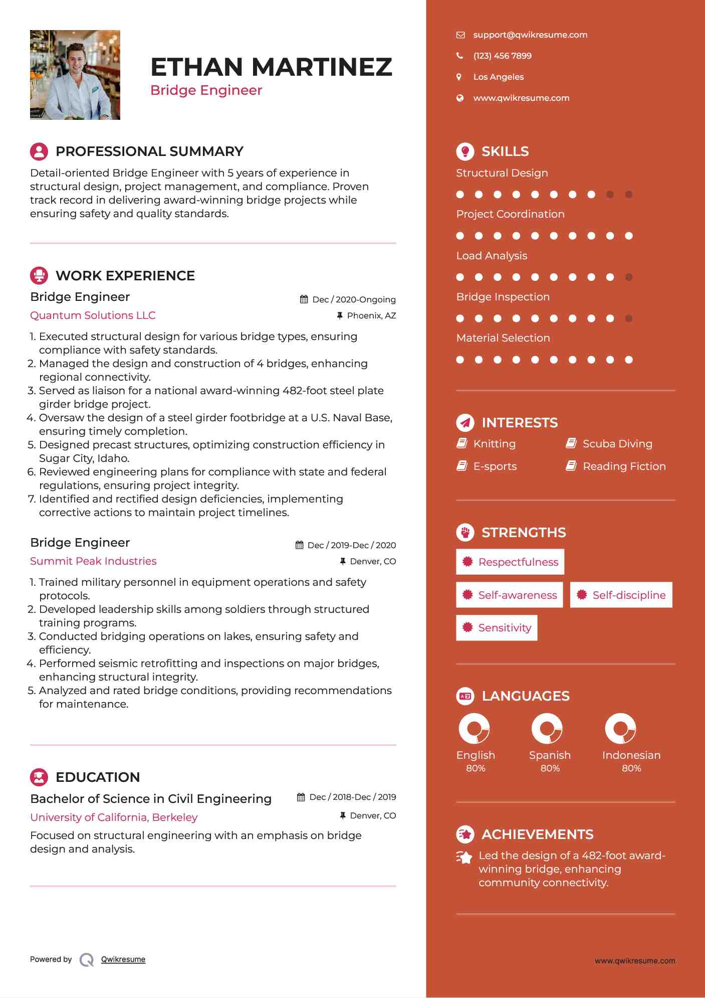 Bridge Engineer Resume Model