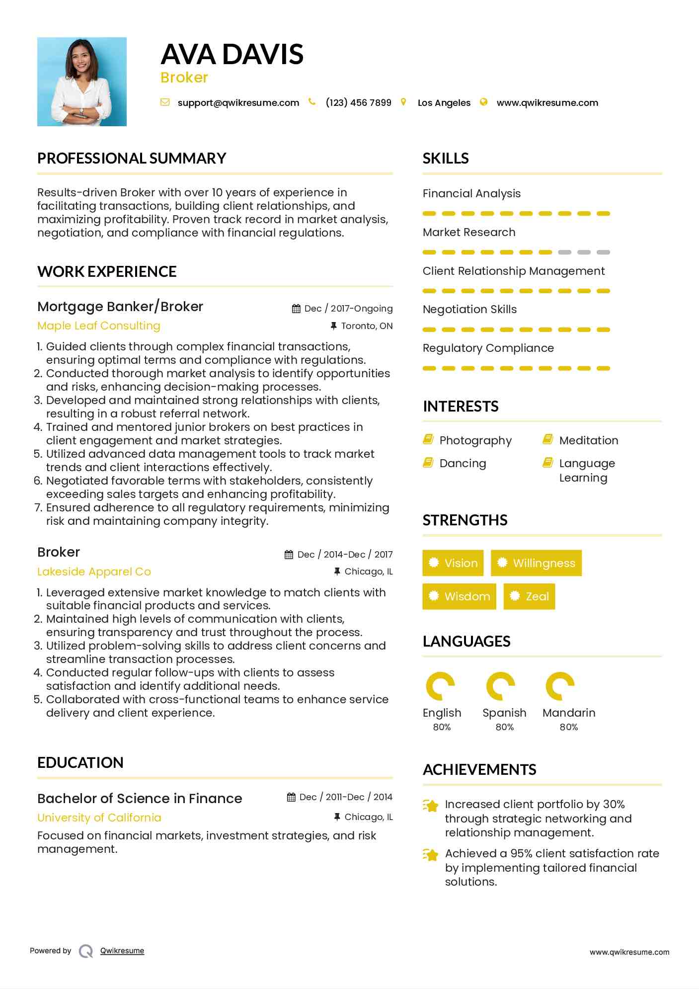Mortgage Banker/Broker Resume Format