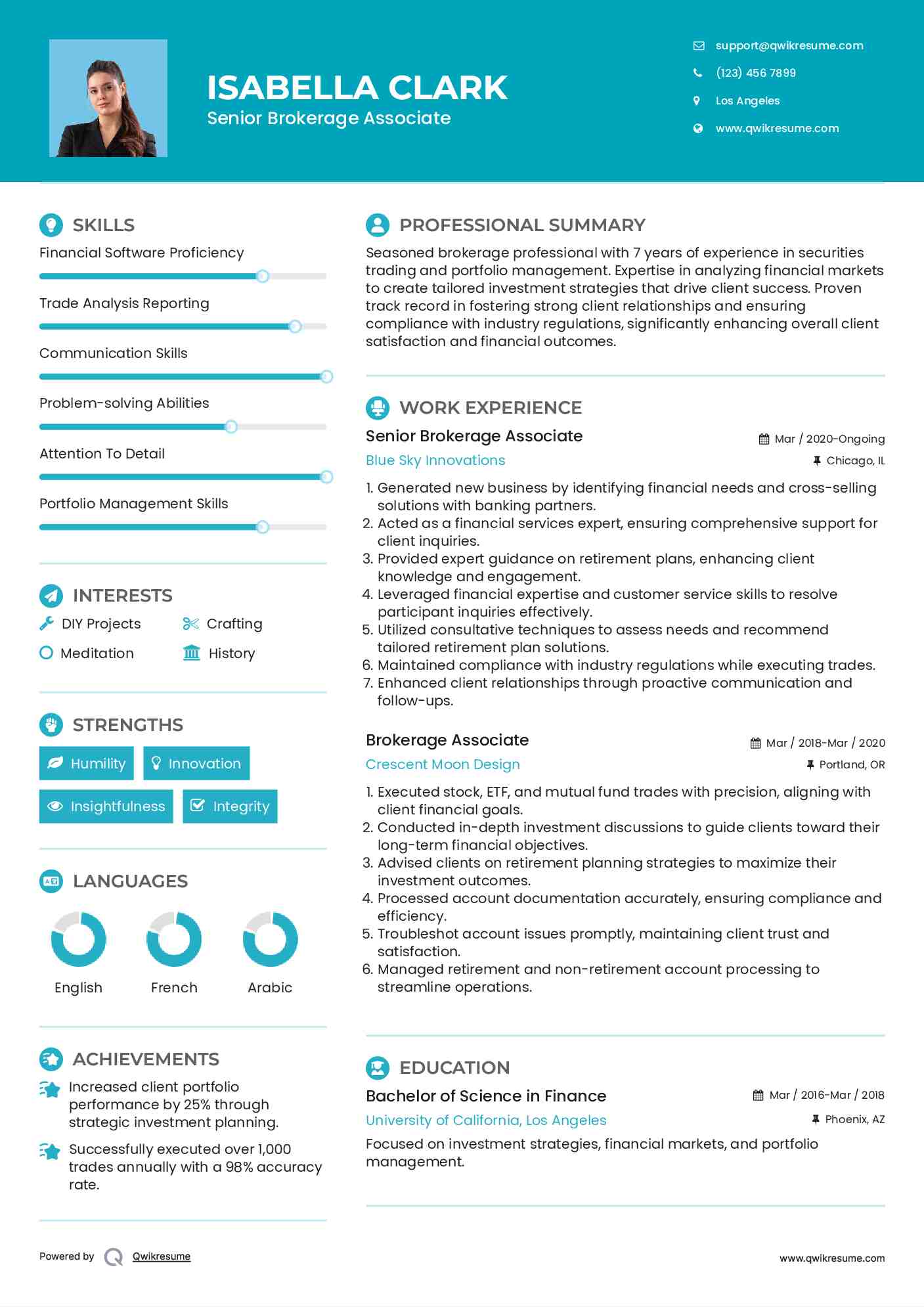 Senior Brokerage Associate Resume Template
